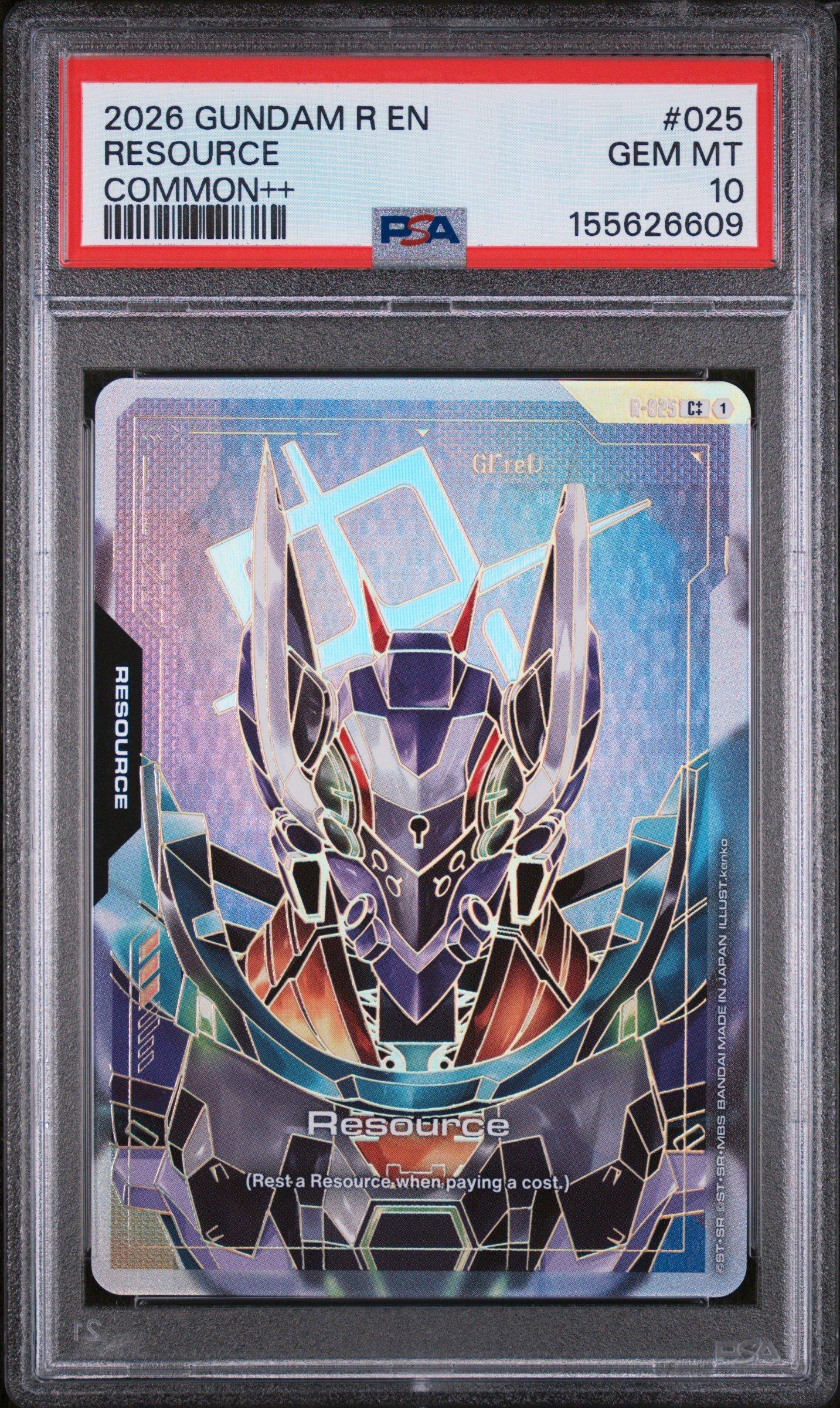 2026 Gundam R-resource 025 Resource Common++ PSA 10 Graded Card