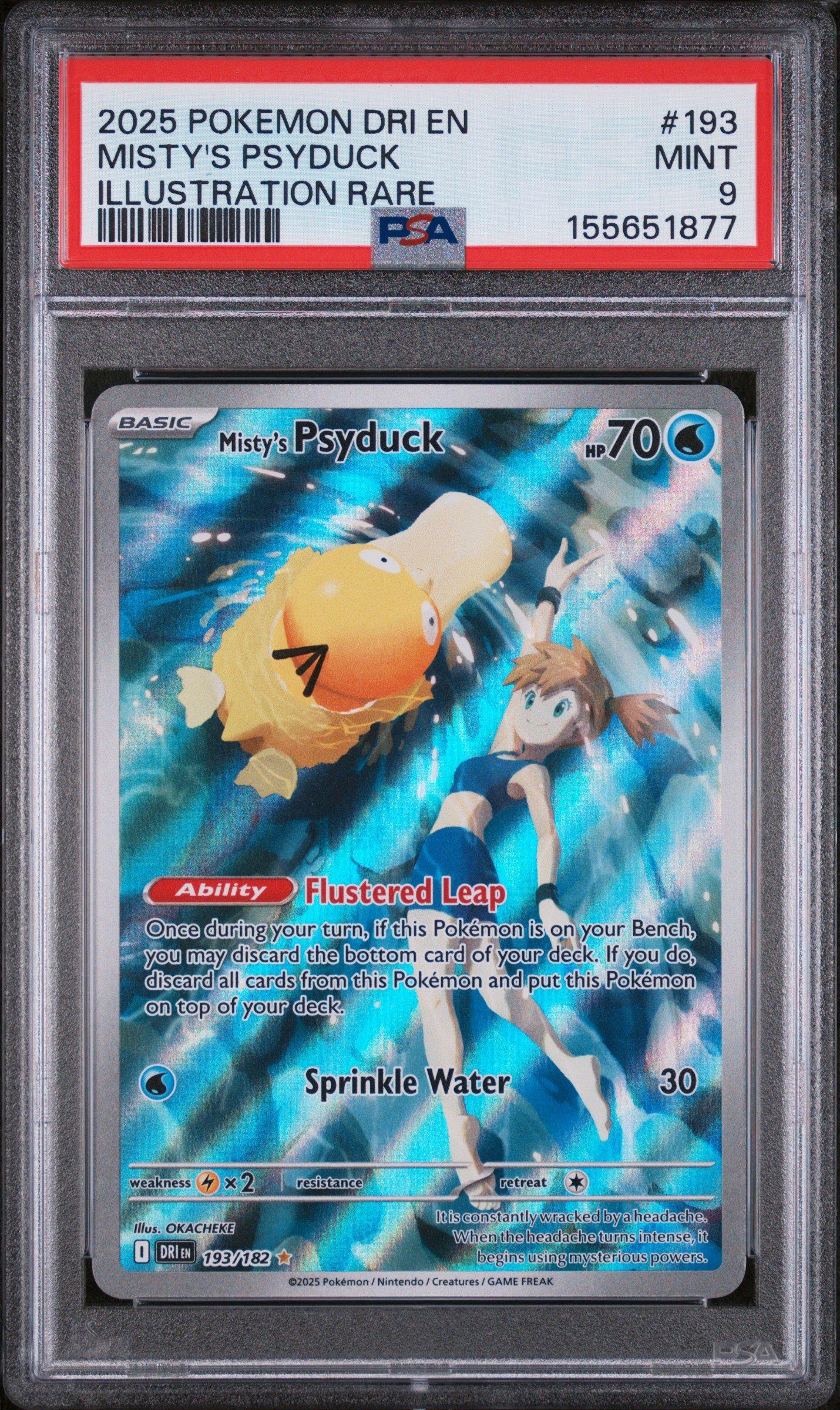2025 Pokemon Dri En-destined Rivals 193 Misty's Psyduck Illustration Rare  PSA 9 Graded Card | GameStop