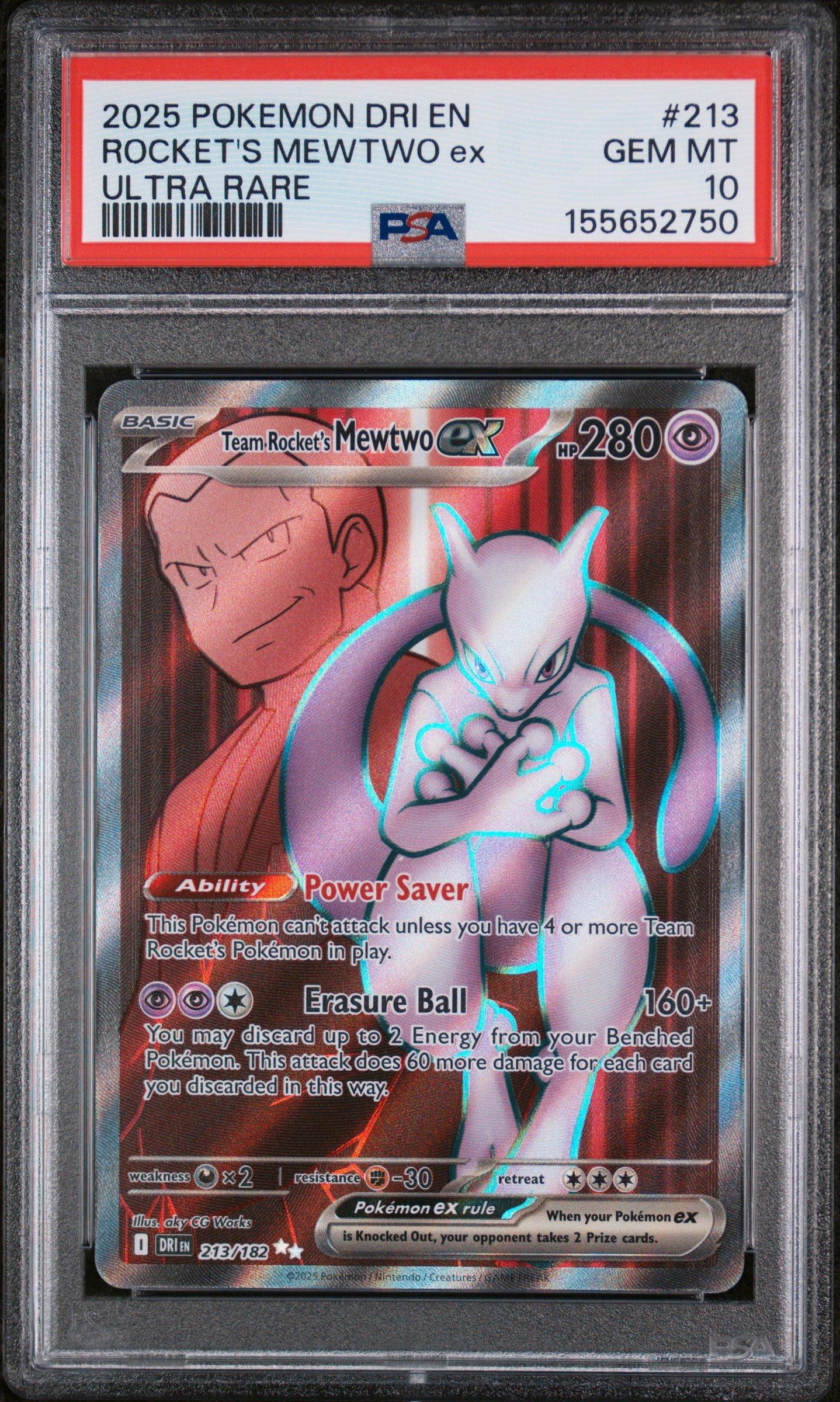 2025 Pokemon Dri En-destined Rivals 213 Team Rocket's Mewtwo Ex