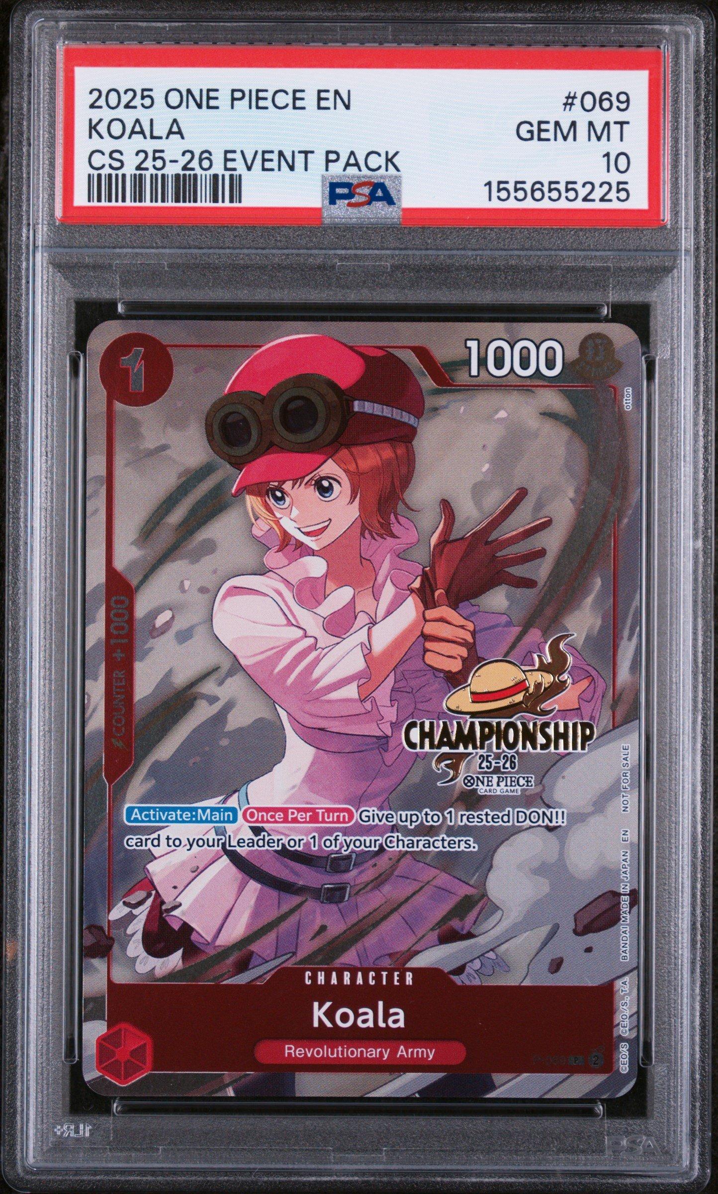 2025 One Piece Championship 2025-26 Event Pack 069 Koala PSA 10