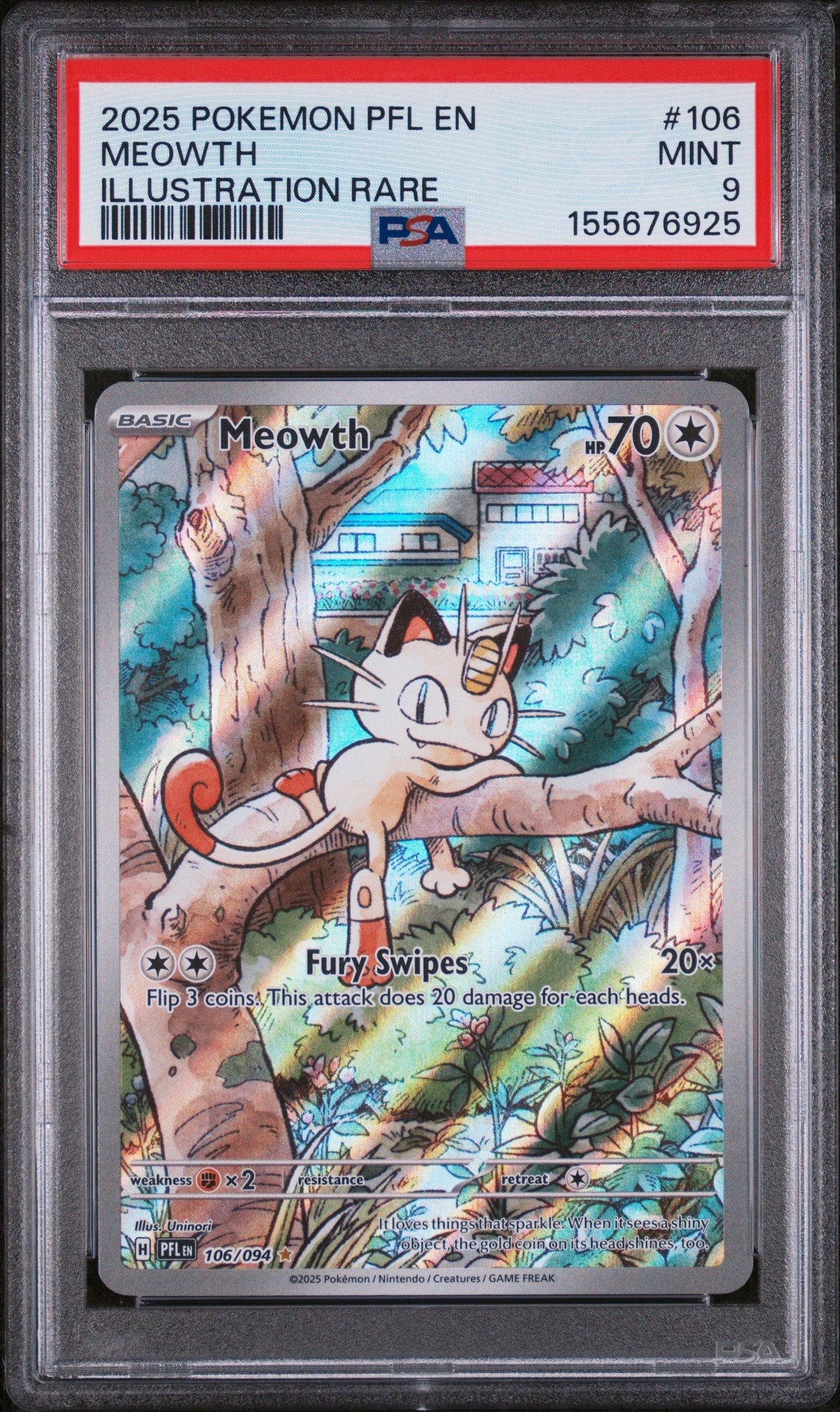 ★PSA10★【ニャース/タルカ】2025 MEOWTH 2025 Pokemon Pfl En-phantasmal Flames 106 Meowth Illustration Rare