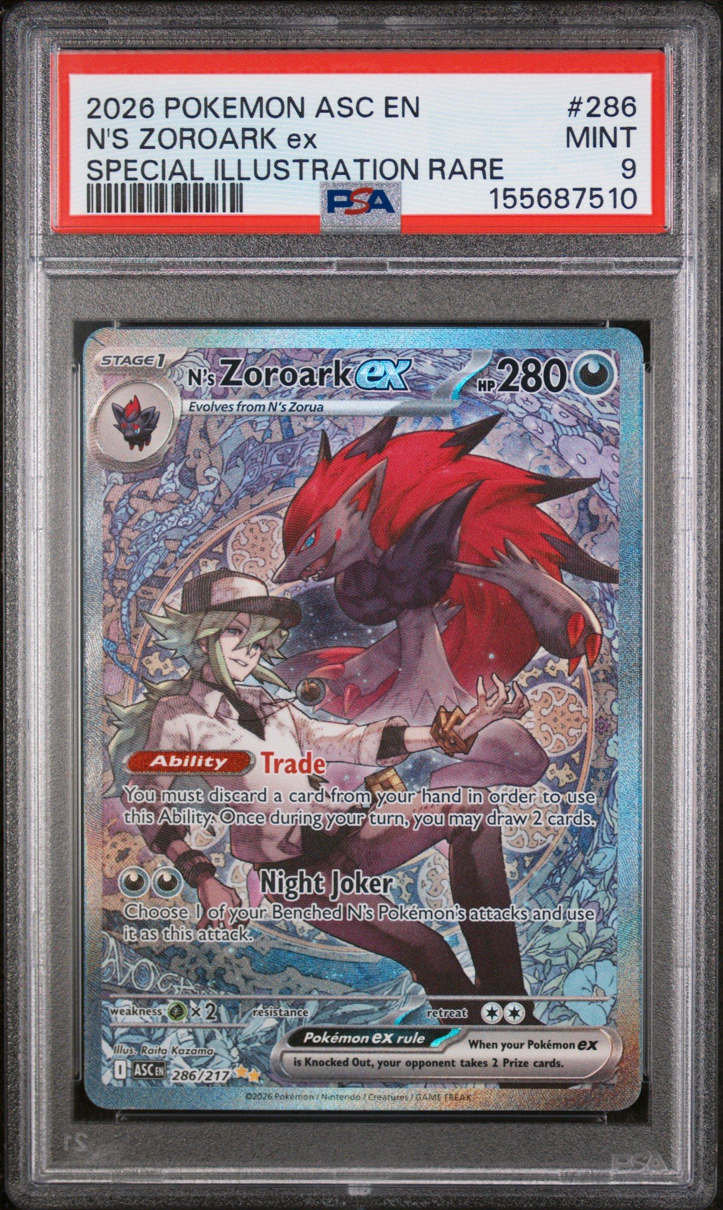 2026 Pokemon Asc En-ascended Heroes 286 N's Zoroark Ex Special