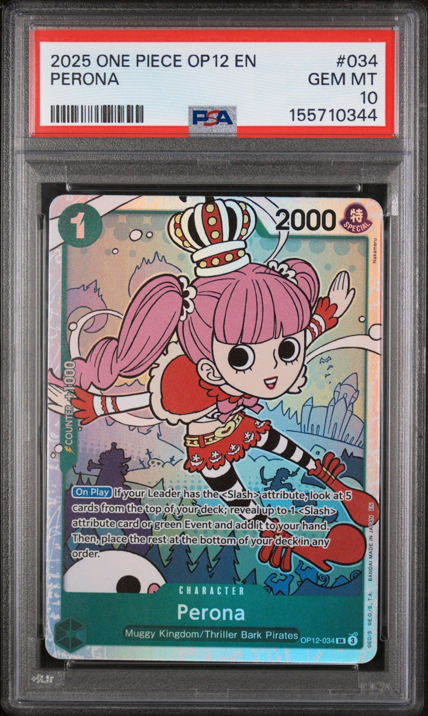 2025 One Piece Op12-legacy Of The Master 034 Perona PSA 10 Graded