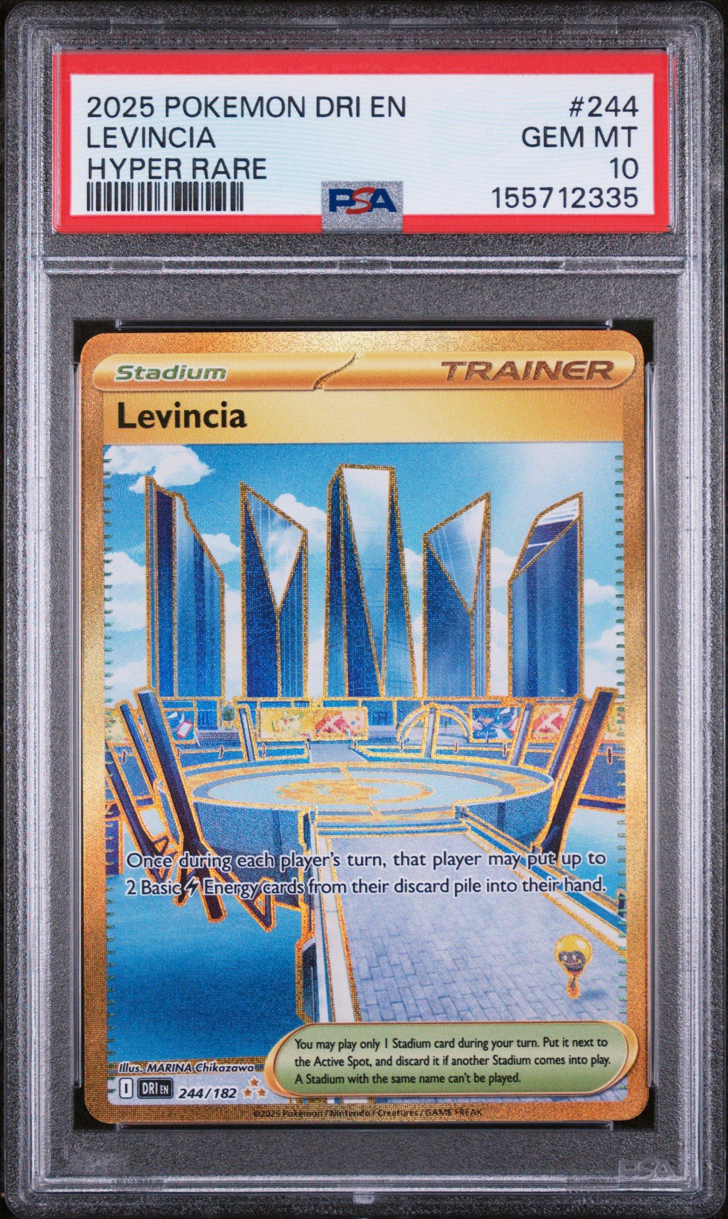 2025 Pokemon Dri En-destined Rivals 244 Levincia Hyper Rare PSA 10