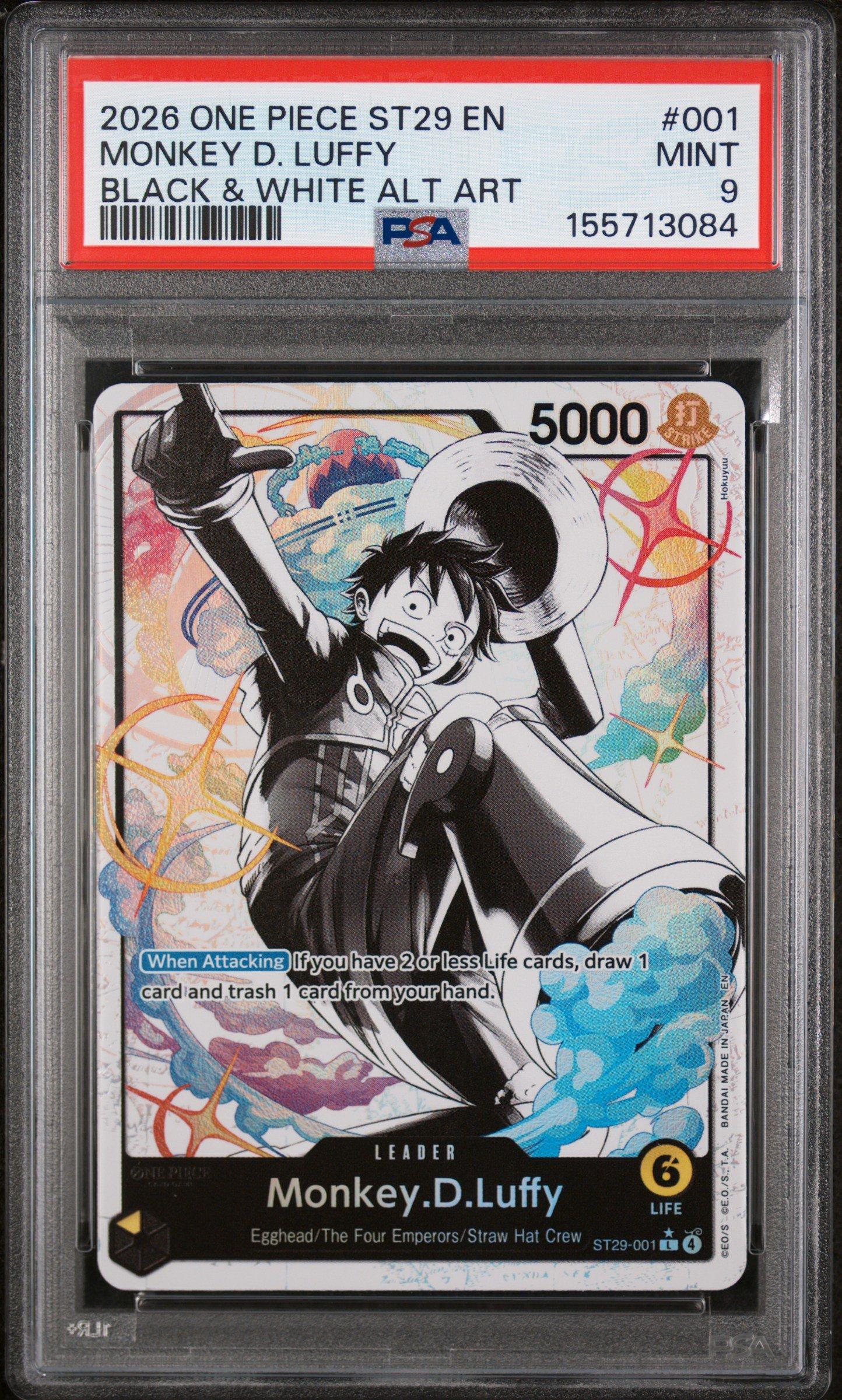 PSA10 LUFFY ALTERNATE ART ルフィ EGGHEAD 2026 One Piece Starter Deck St29-egghead 001 Monkey D. Luffy Black