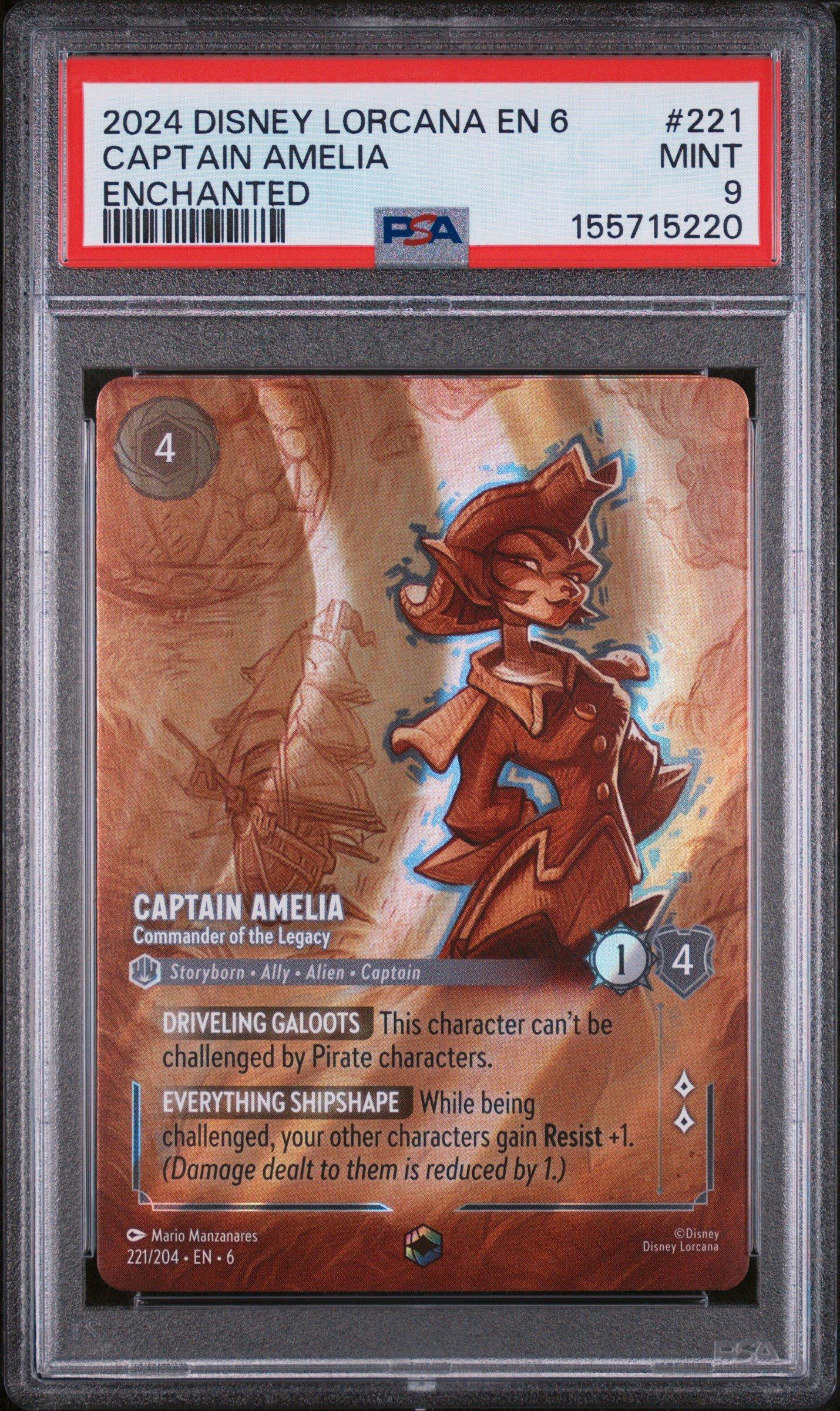 2024 Disney Lorcana En 6-azurite Sea 221 Captain Amelia
