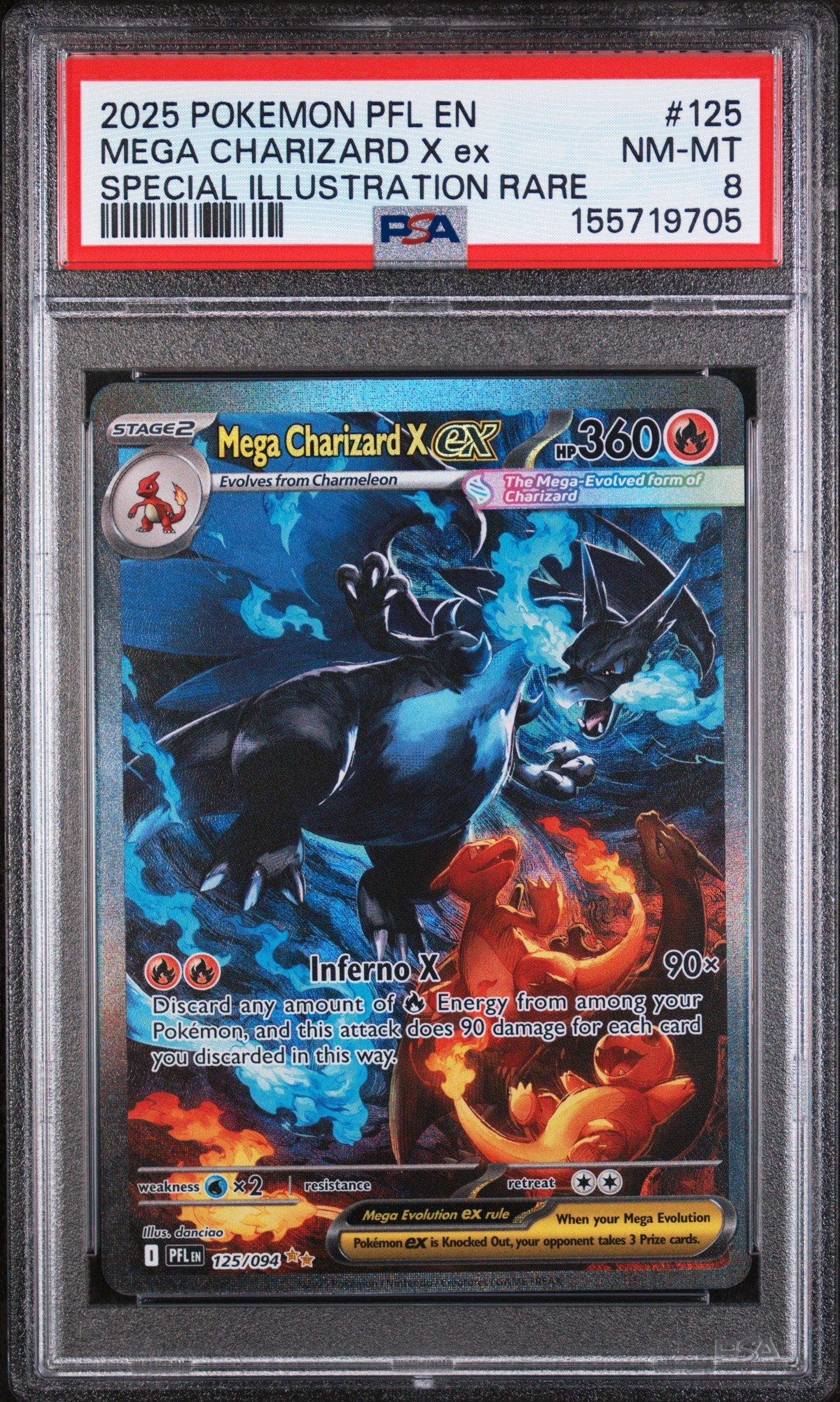 2025 メガリザードンX ex PSA 10 sr 2025 Pokemon Pfl En-phantasmal Flames 125 Mega Charizard X Ex