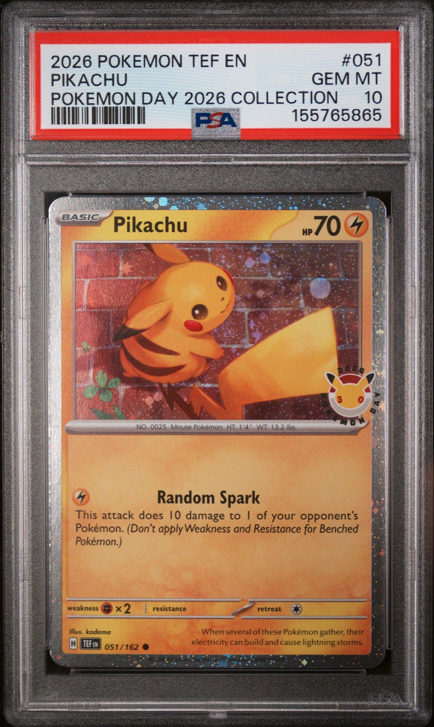 2026 Pokemon Tef En-temporal Forces 051 Pikachu Pokemon Day 2026