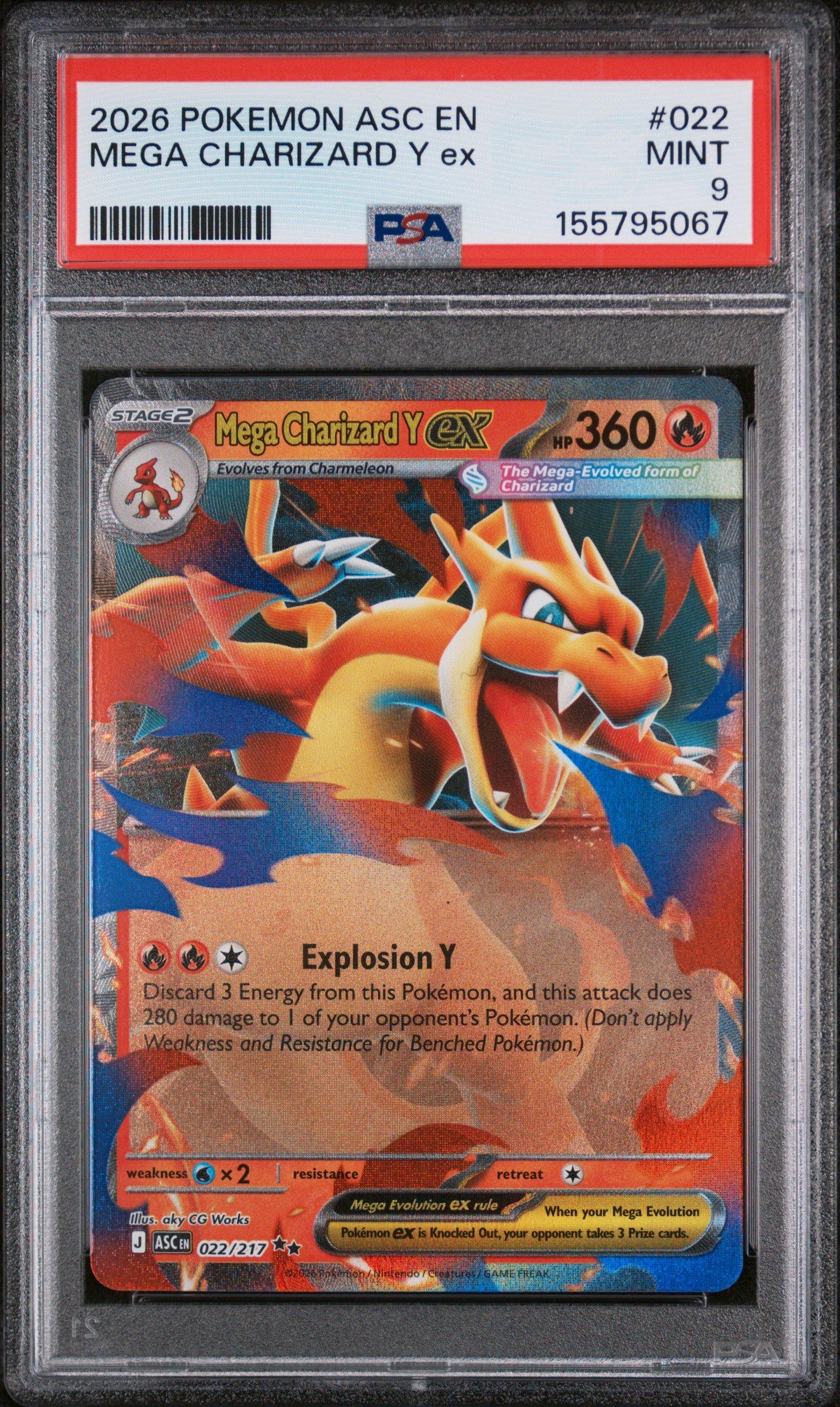 2026 ポケモンカード Mega Charizard Y ex PSA 9 2026 Pokemon Asc En-ascended Heroes 022 Mega Charizard Y Ex PSA 9