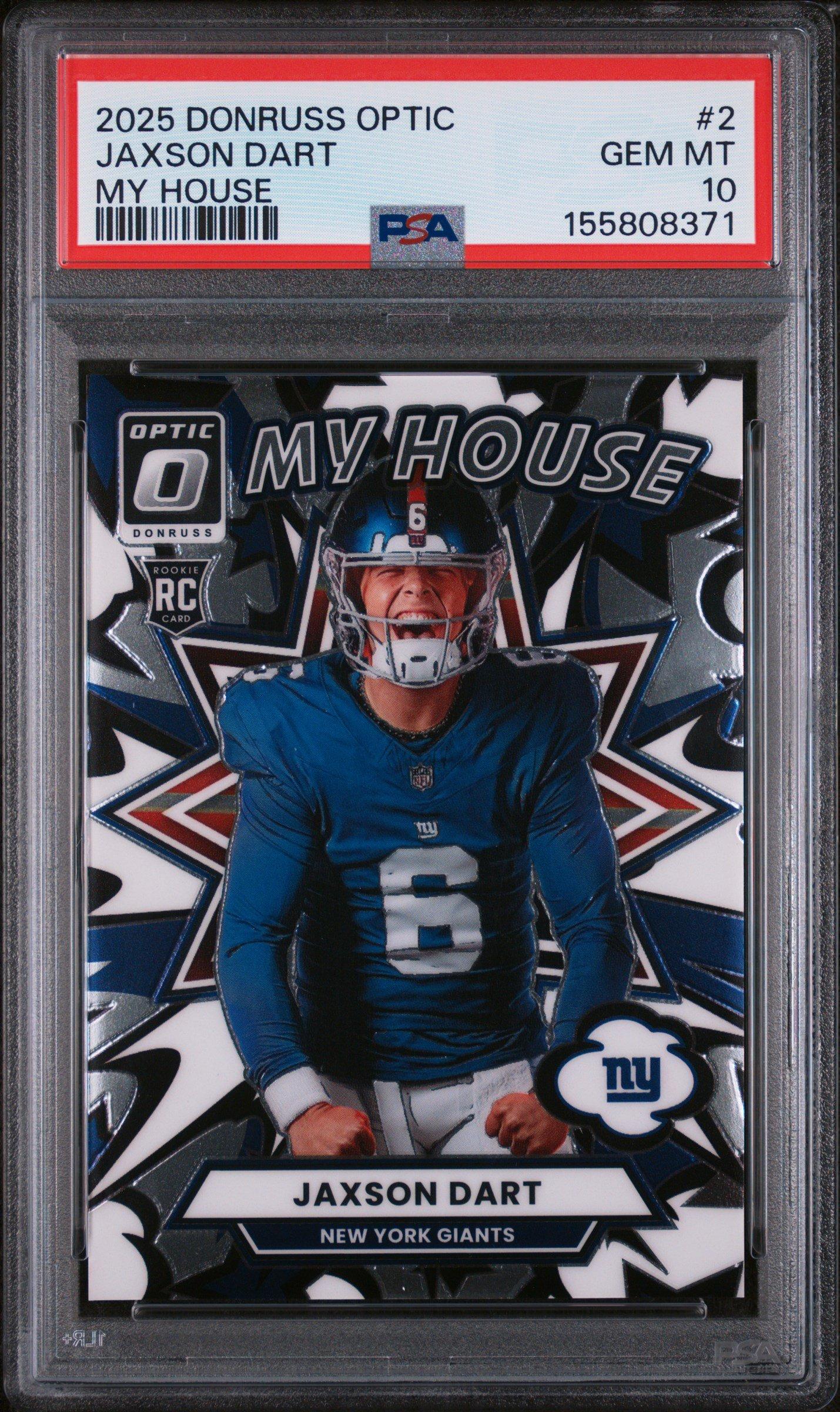カードダス PSA5 2025 Panini Donruss Optic My House 2 Jaxson Dart PSA 10 Graded