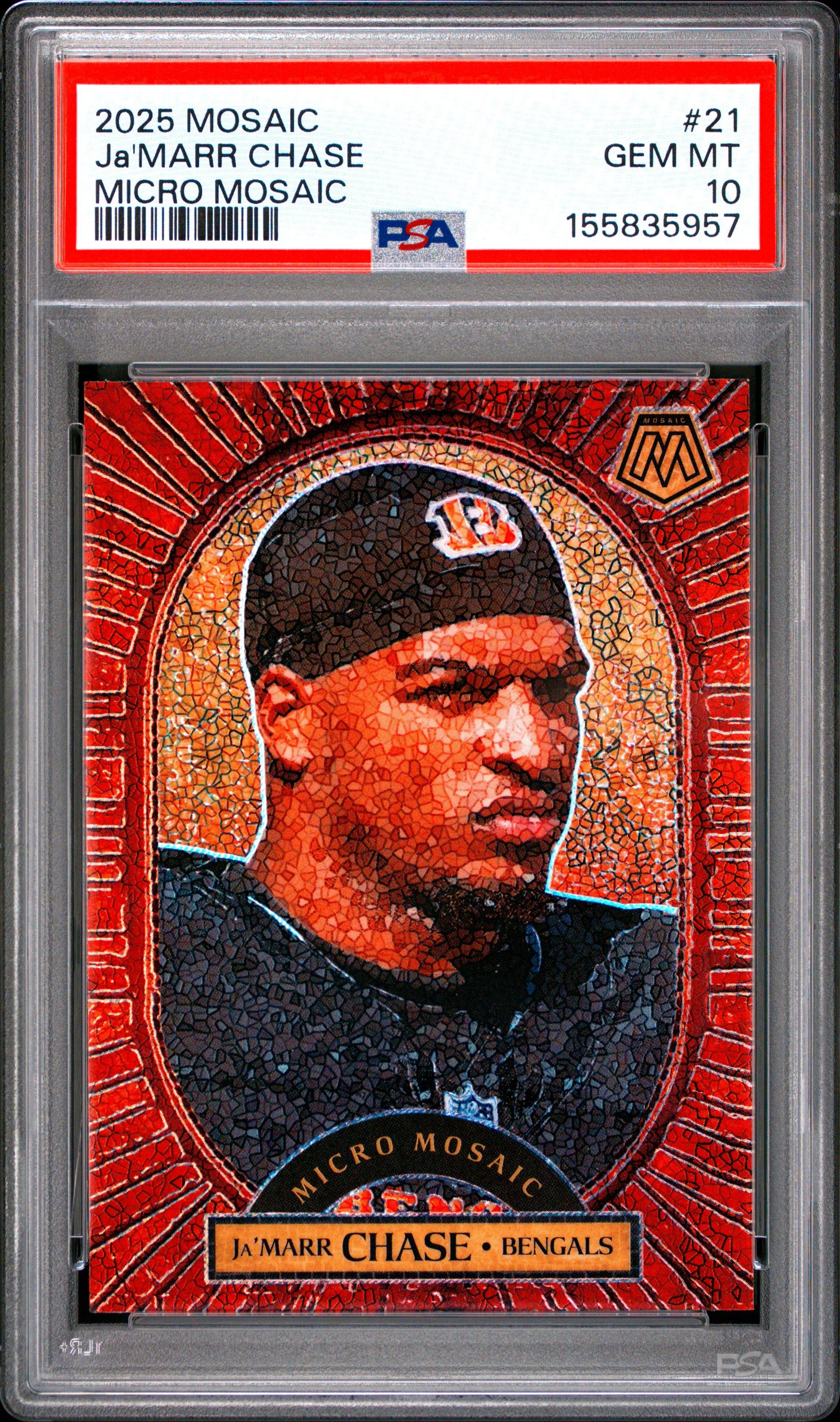 2025 Panini Mosaic Micro Mosaic 21 Ja'marr Chase PSA 10 Graded