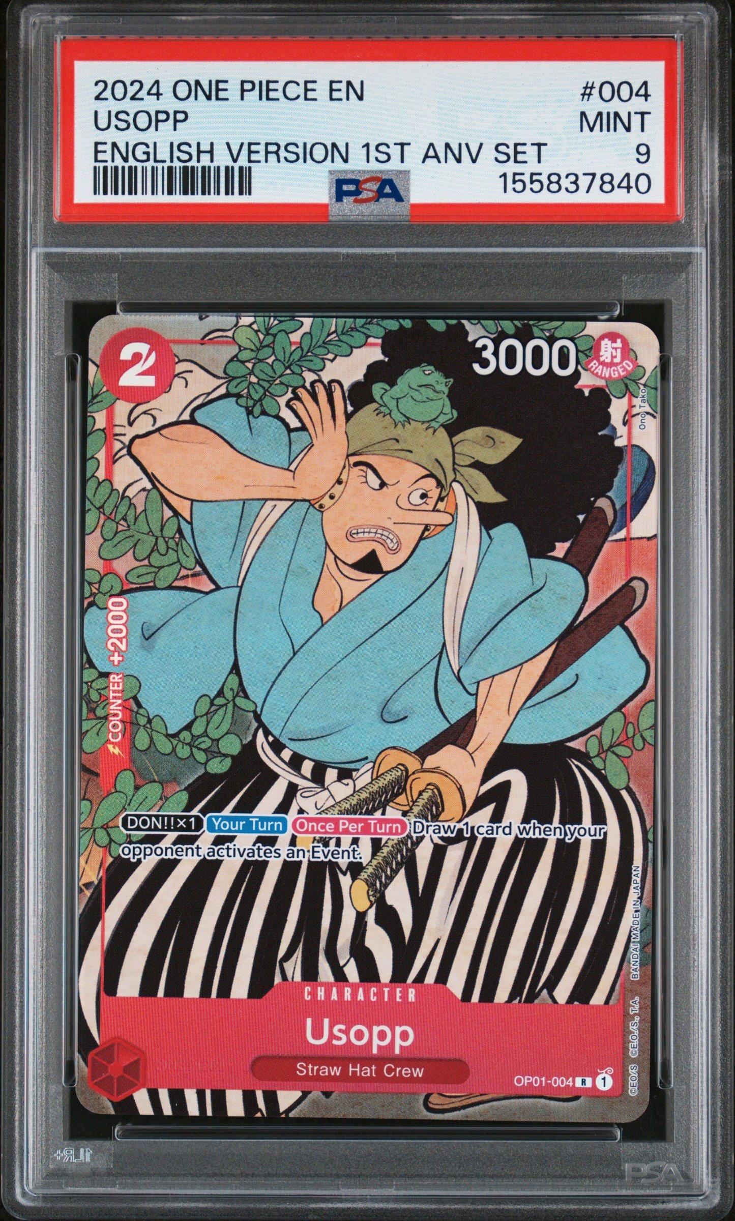 2024 One Piece English Version 1st Anniversary Set 004 Usopp PSA 9