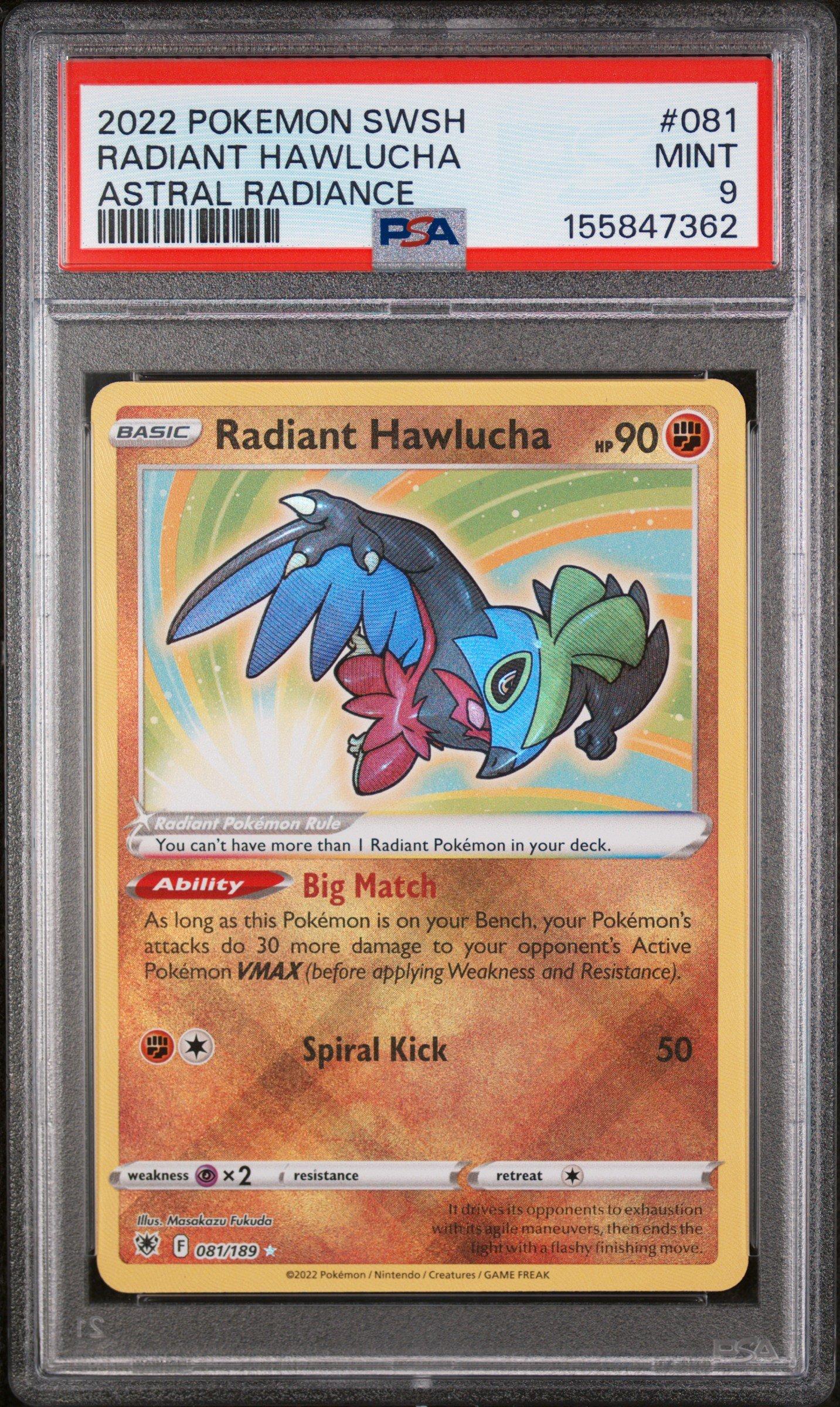 2022 Pokemon Sword & Shield Astral Radiance 081 Radiant Hawlucha