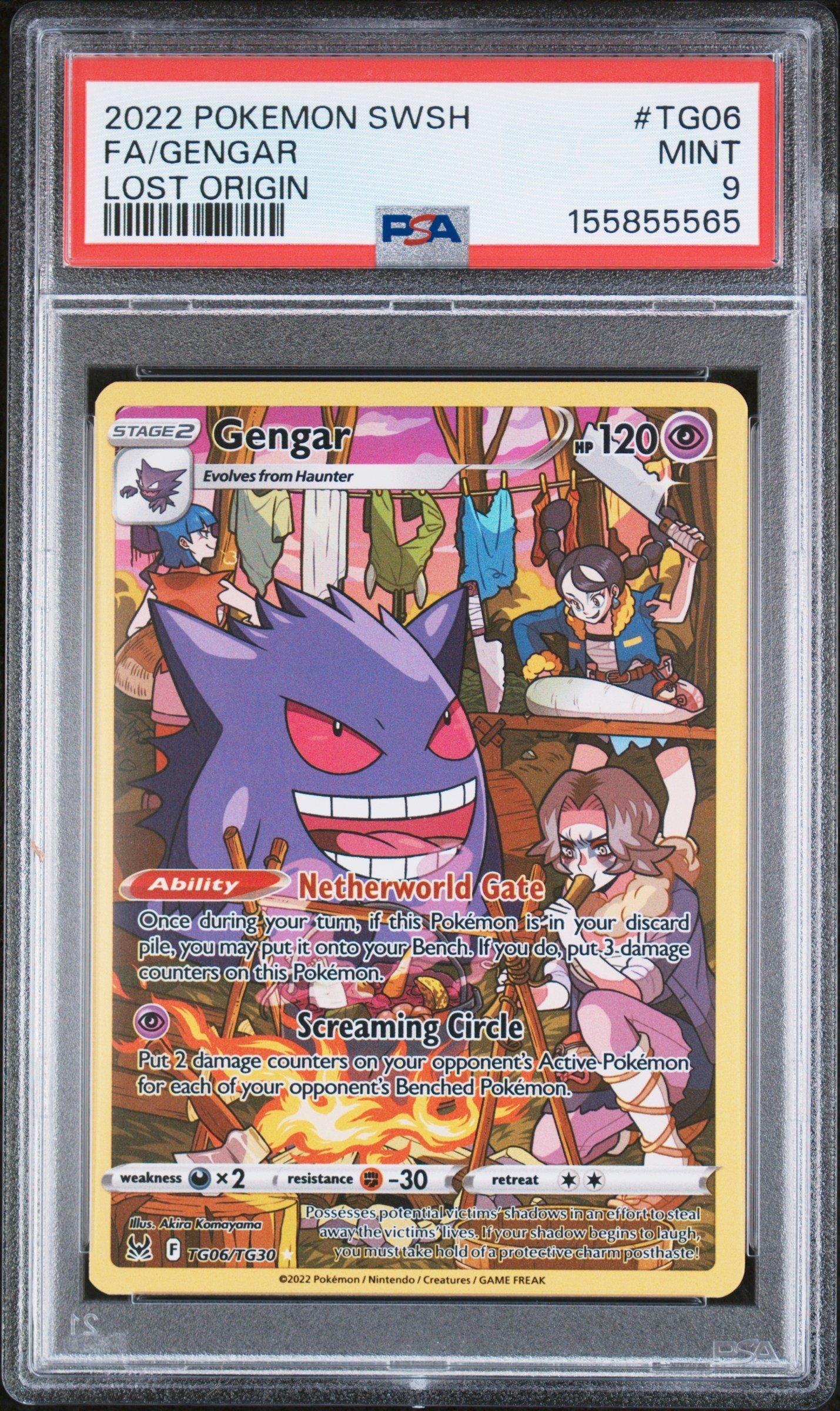 2022 Pokemon Sword & Shield Lost Origin Tg06 Full Art/gengar PSA 9