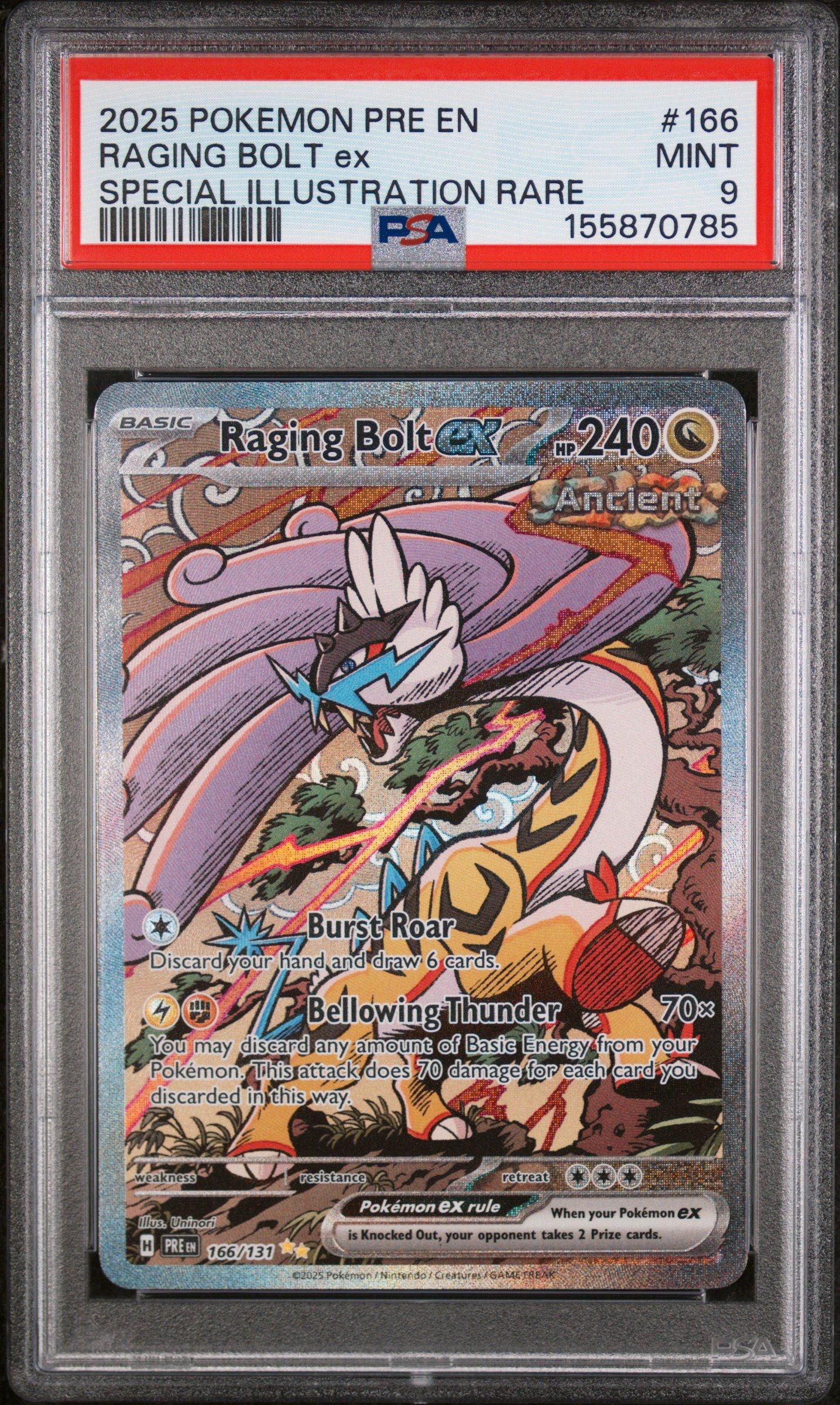 2025 Pokemon Pre En-prismatic Evolutions 166 Raging Bolt Ex