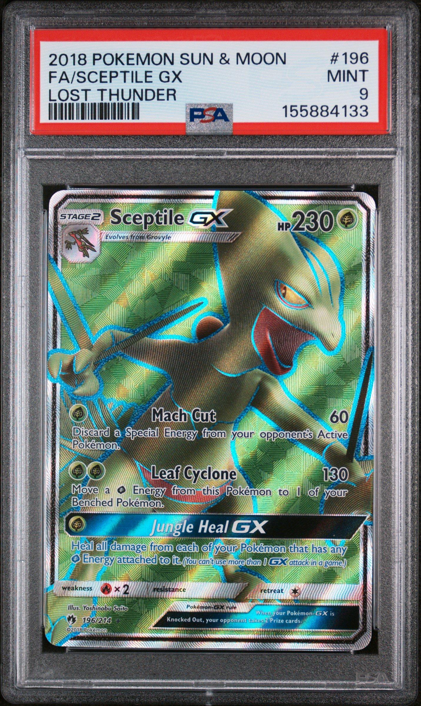 2018 Pokemon Sun & Moon Lost Thunder 196 Full Art/sceptile Gx PSA