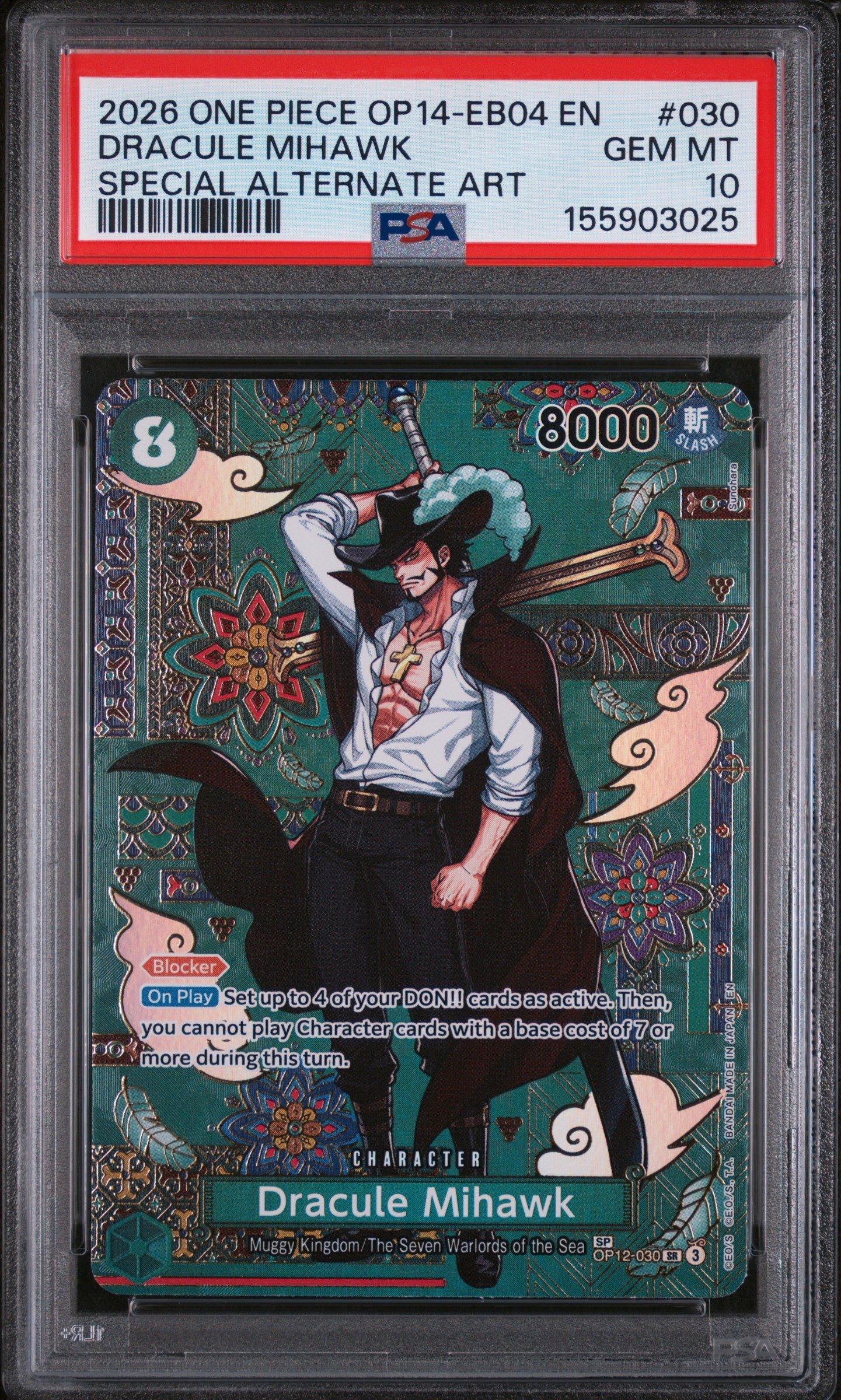 2026 One Piece Op14-eb04-the Azure Sea's Seven 030 Dracule Mihawk