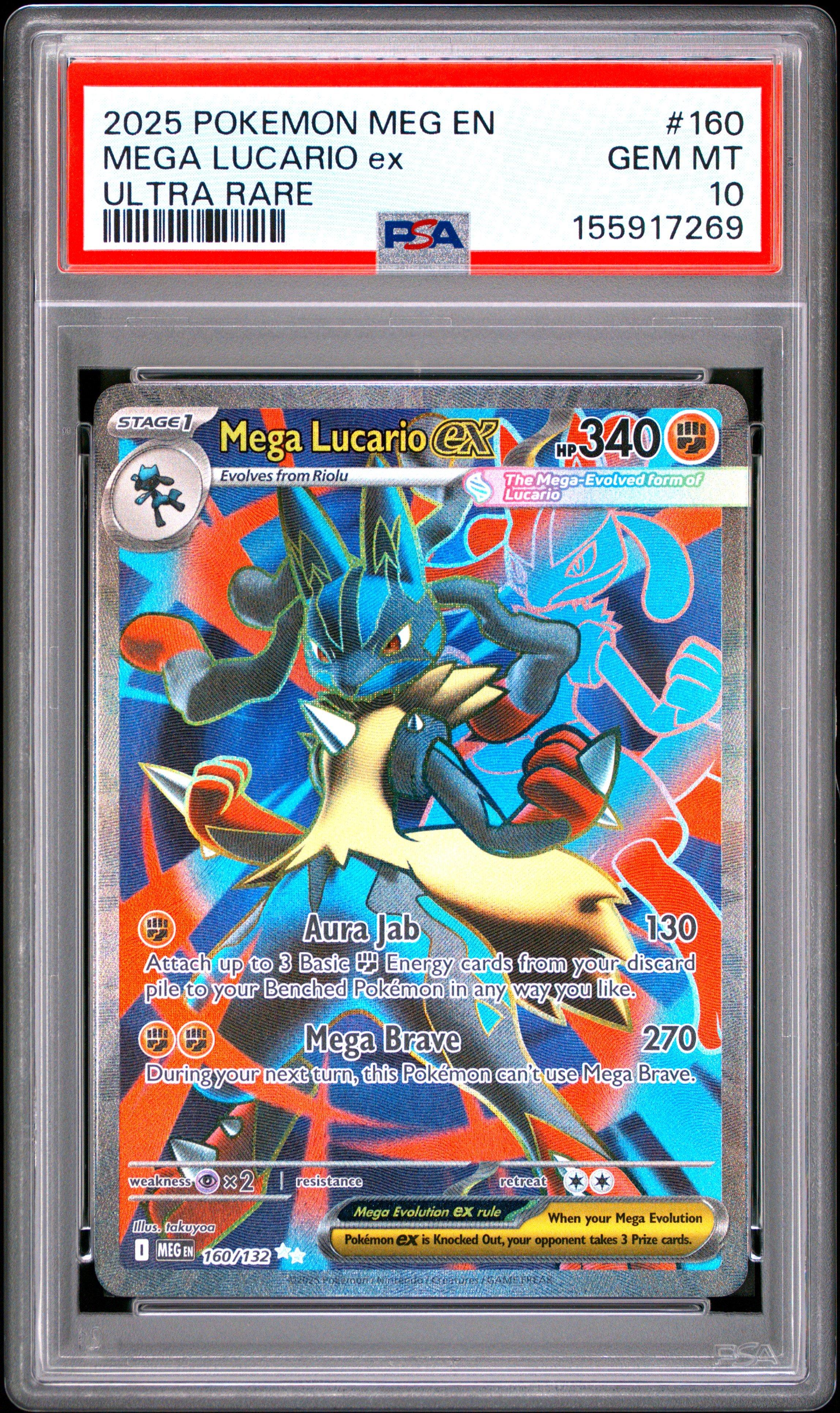 2025 Pokemon Meg En-mega Evolution 160 Mega Lucario Ex Ultra Rare