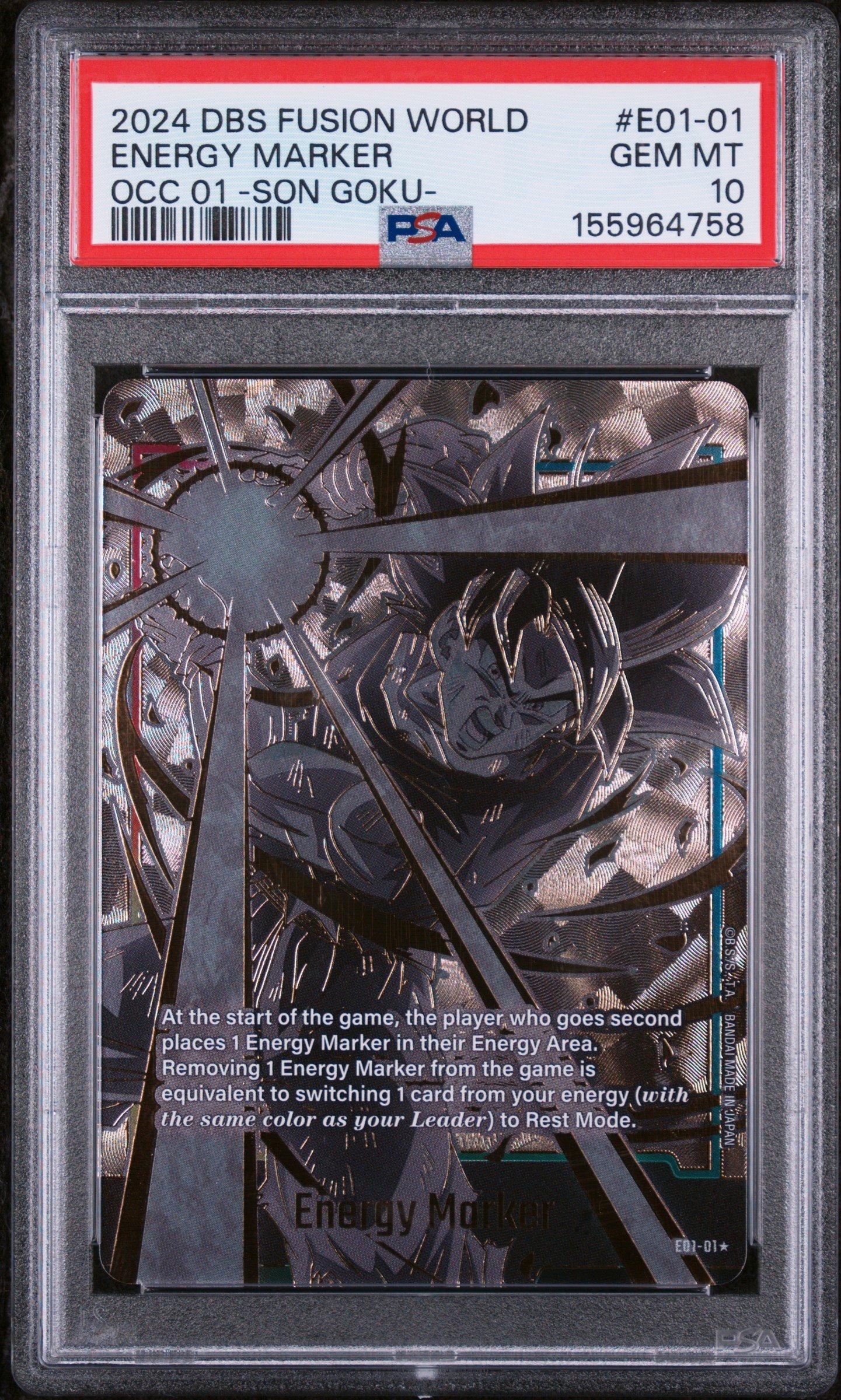 2024 Dragon Ball Super Card Game Fusion World Official Card Case 01 -son Goku- E01-01 Energy Marker PSA 10