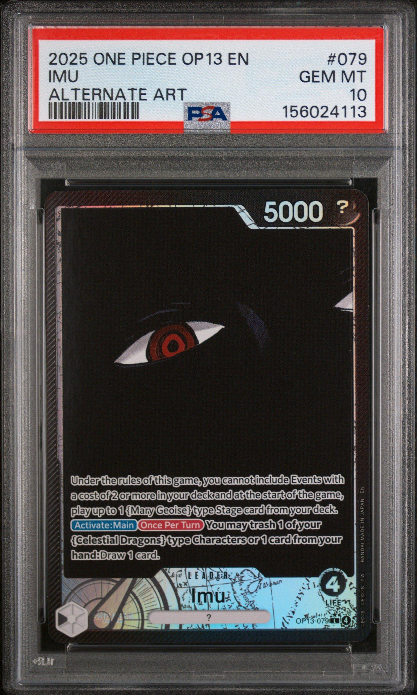 PSA10 OP13 IMU ALTERNATE ART イム 2025 One Piece Op13-carrying On His Will 079 Imu Alternate Art PSA