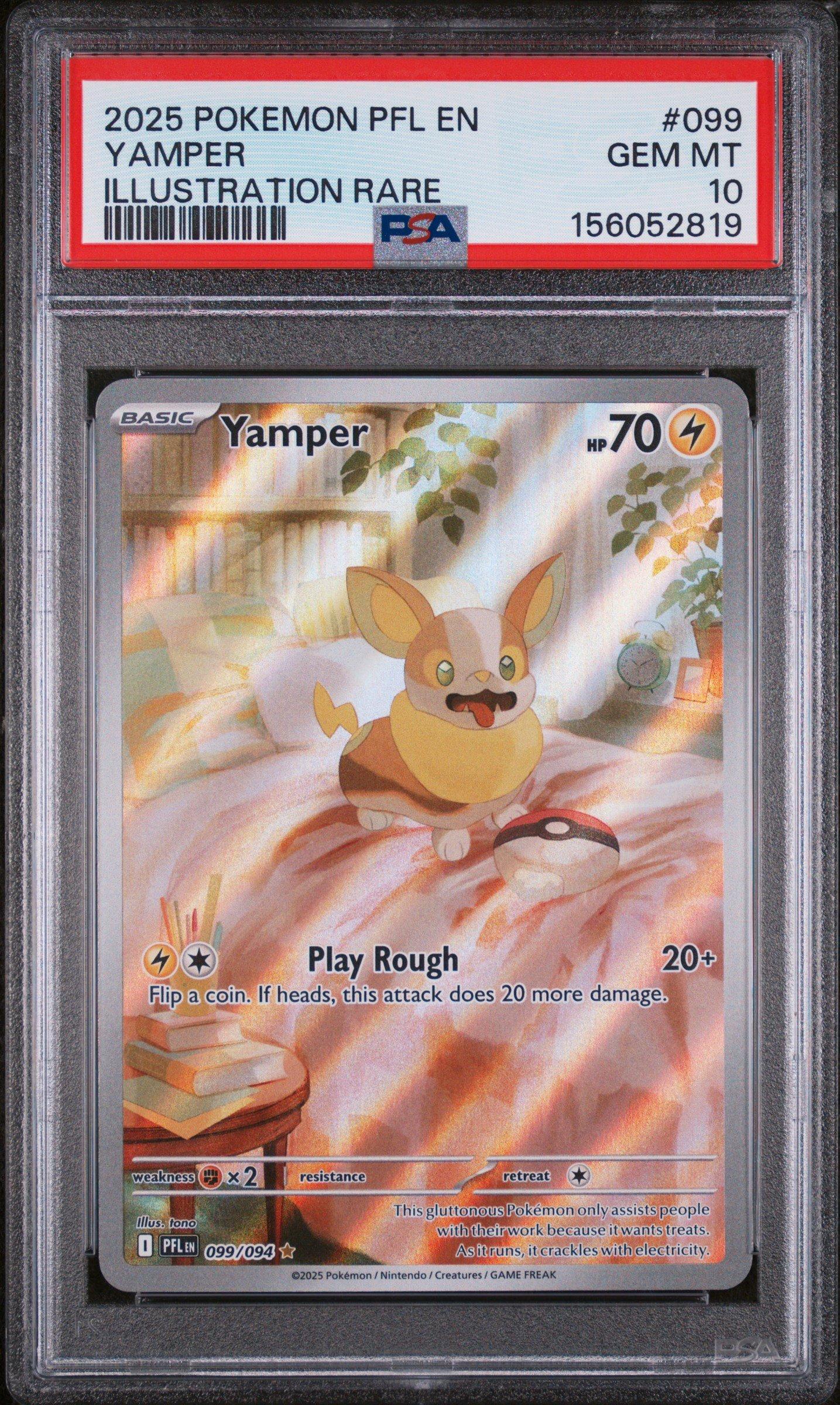 2025 Pokemon Pfl En-phantasmal Flames 099 Yamper Illustration Rare