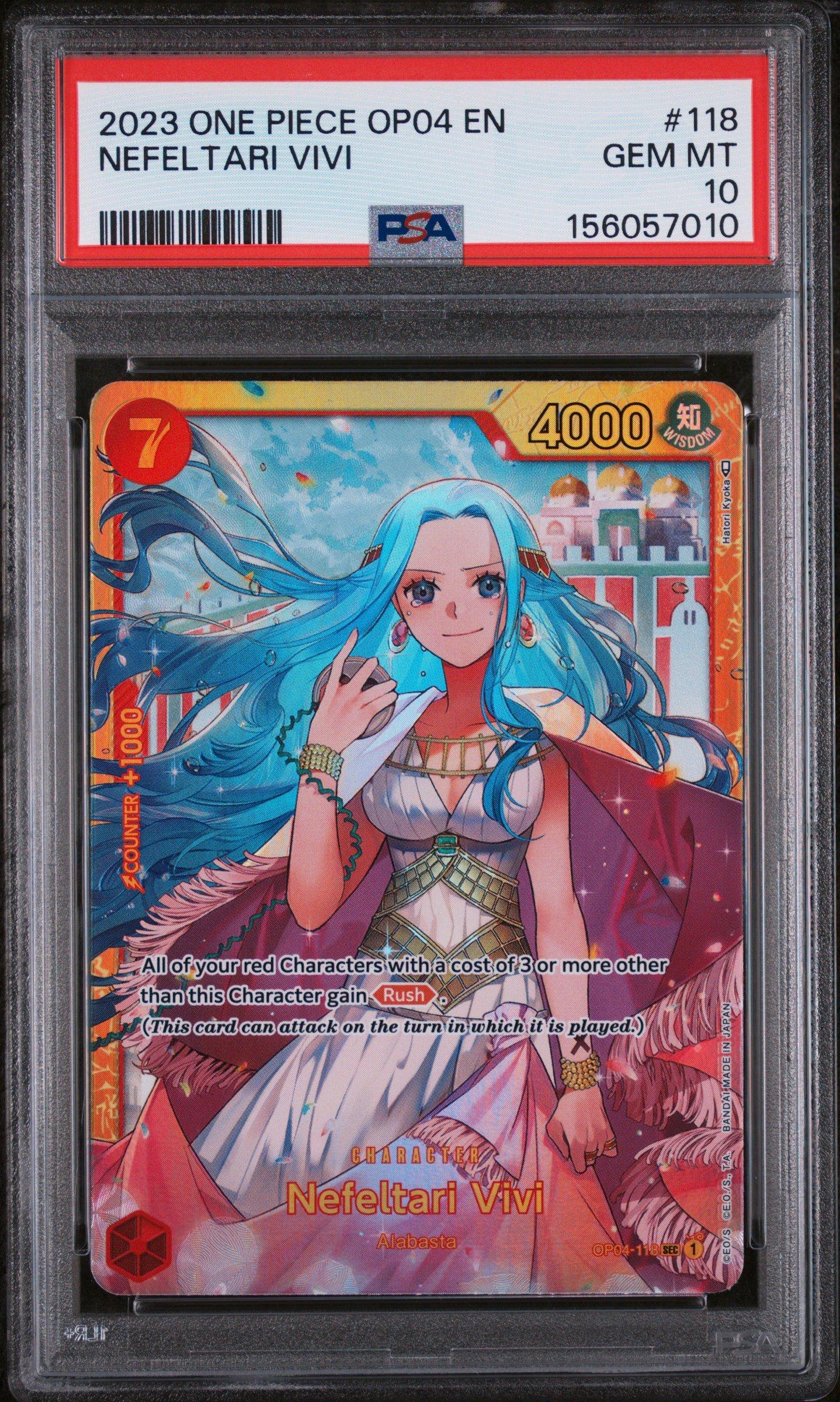 2023 One Piece Op04-kingdoms Of Intrigue 118 Nefeltari Vivi PSA 10