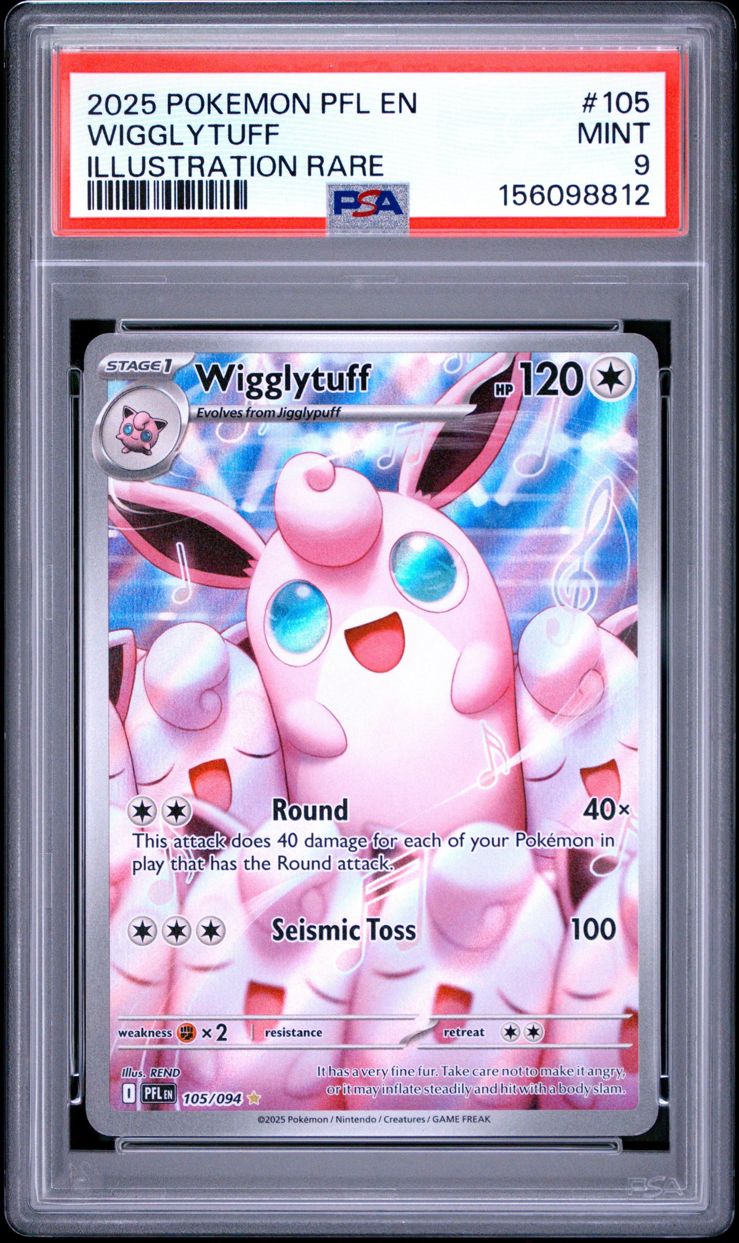 2025 Pokemon Pfl En-phantasmal Flames 105 Wigglytuff Illustration