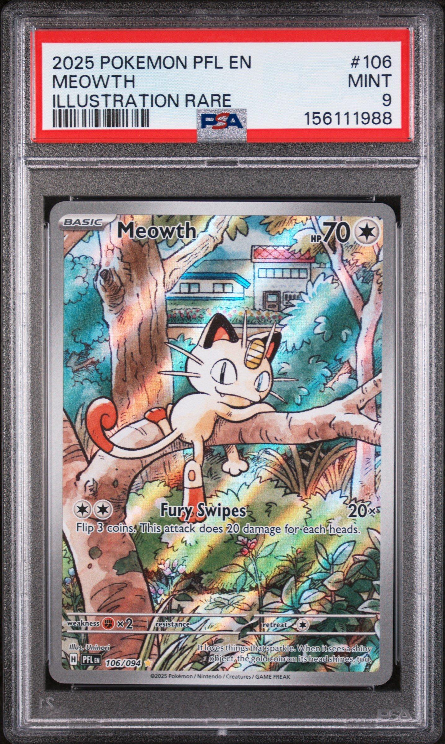 ★PSA10★【ニャース/タルカ】2025 MEOWTH 2025 Pokemon Pfl En-phantasmal Flames 106 Meowth Illustration Rare