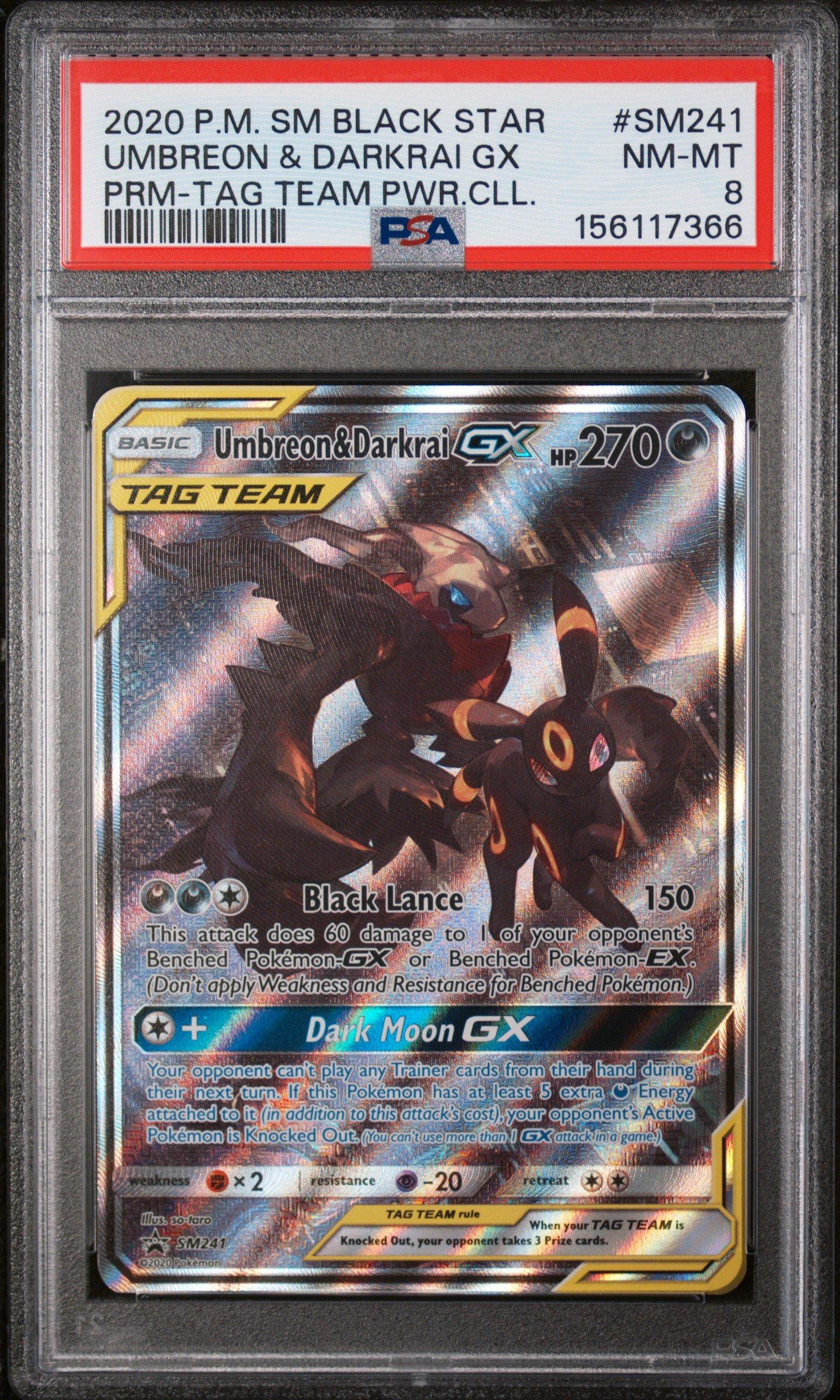 2020 Pokemon Sm Black Star Promo Sm241 Umbreon & Darkrai Gx Tag