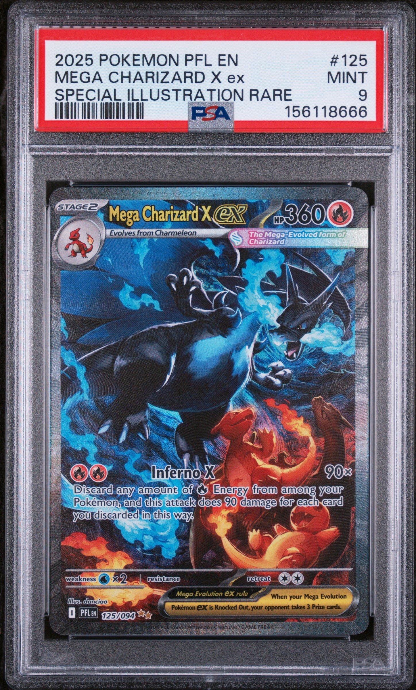 2025 Pokemon Pfl En-phantasmal Flames 125 Mega Charizard X Ex