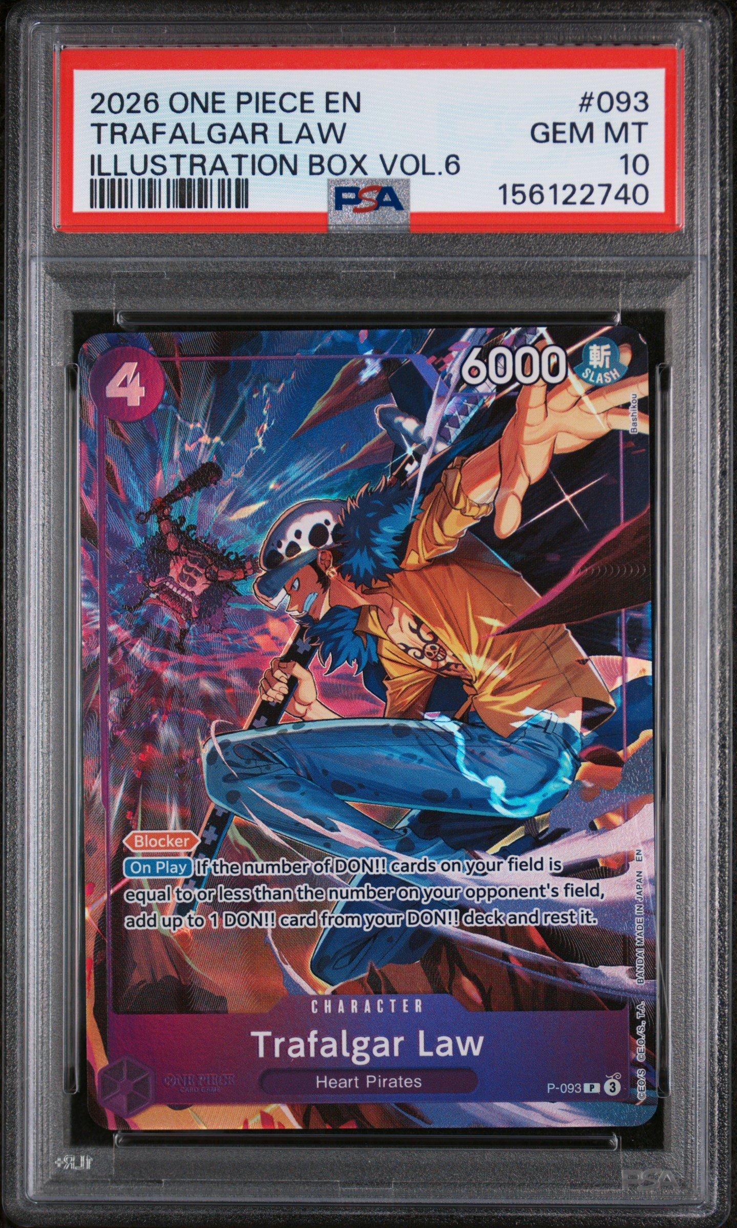 2026 One Piece Promos 093 Trafalgar Law Illustration Box Vol.6 PSA
