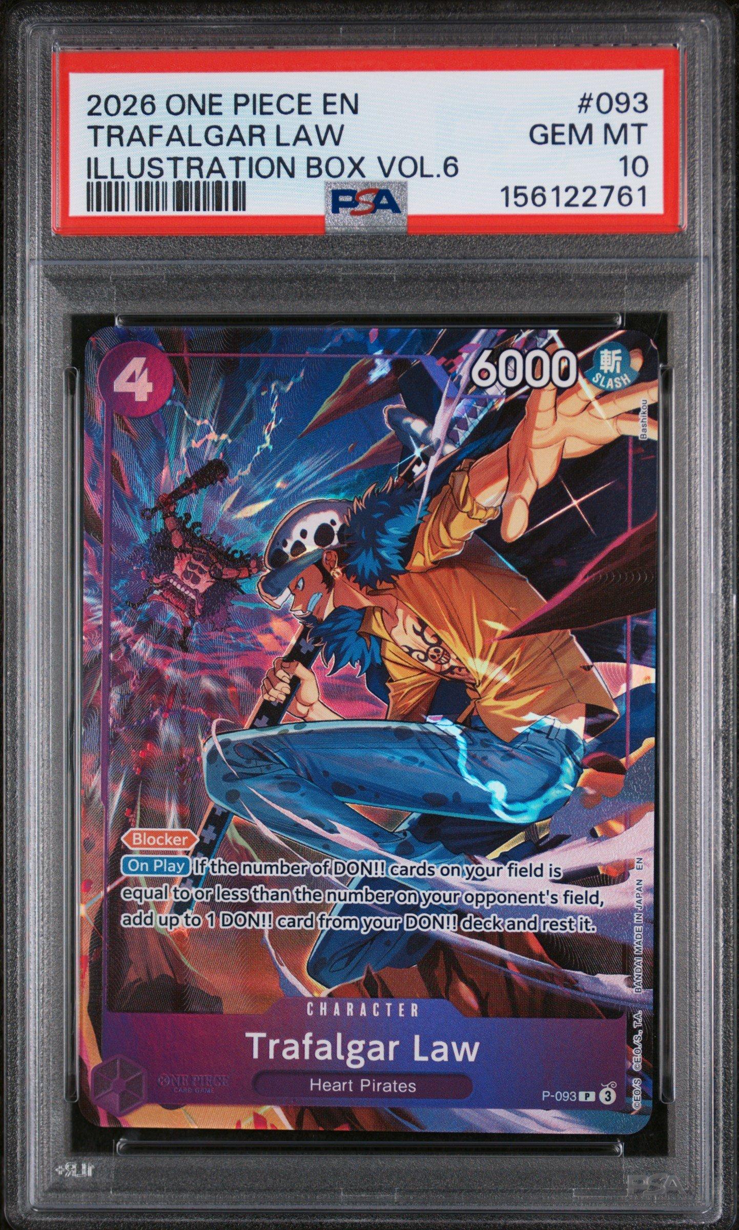 2026 One Piece Promos 093 Trafalgar Law Illustration Box Vol.6 PSA