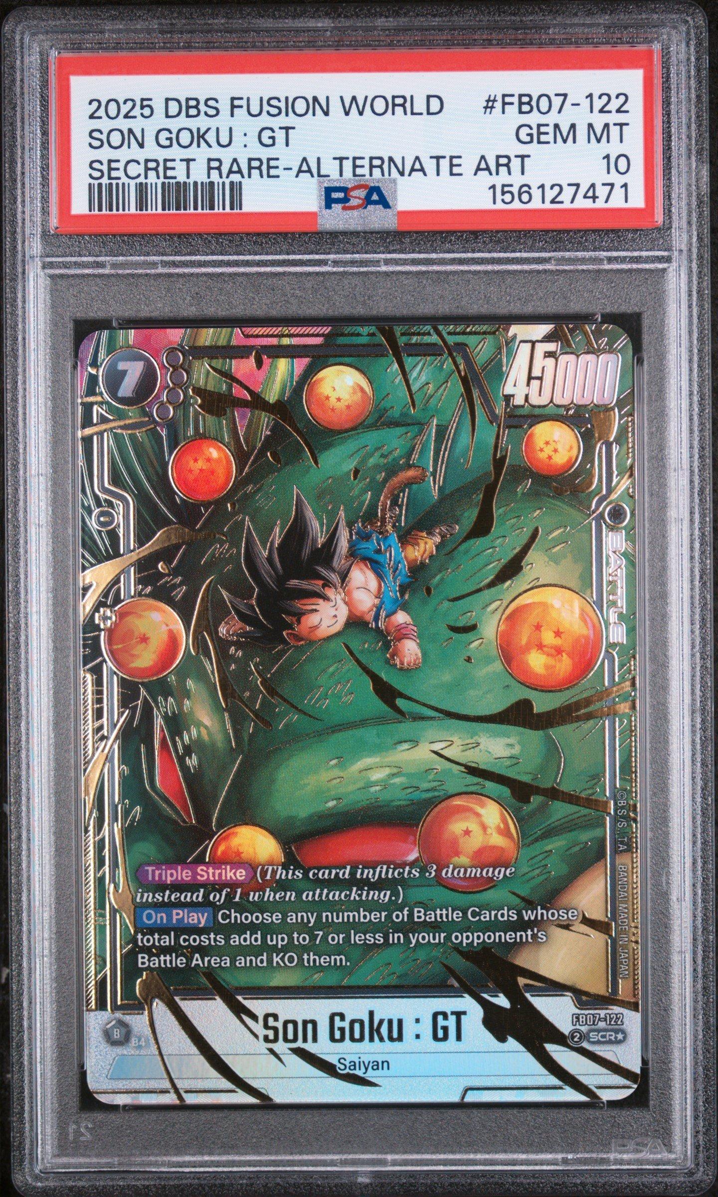 2025 Dragon Ball Super Card Game Fusion World Wish For Shenron Fb07-122 Son  Goku : Gt Secret Rare-alternate Art PSA 10