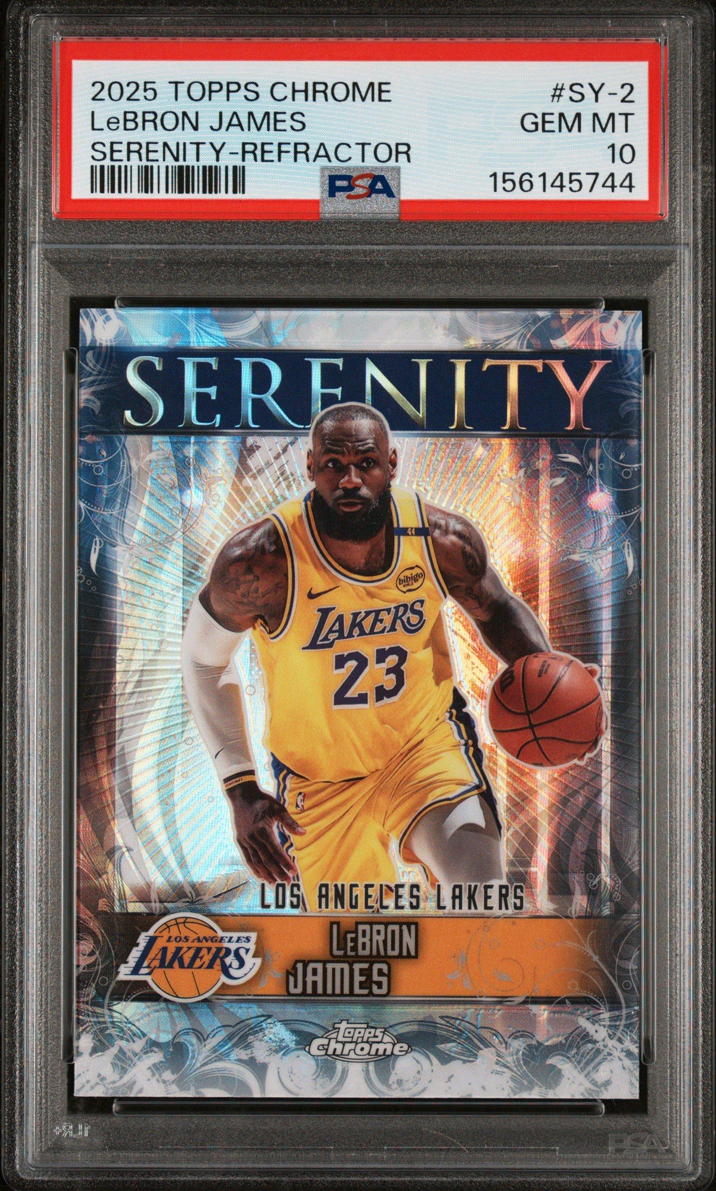2025 Topps Chrome Serenity Sy-2 Lebron James Refractor PSA 10