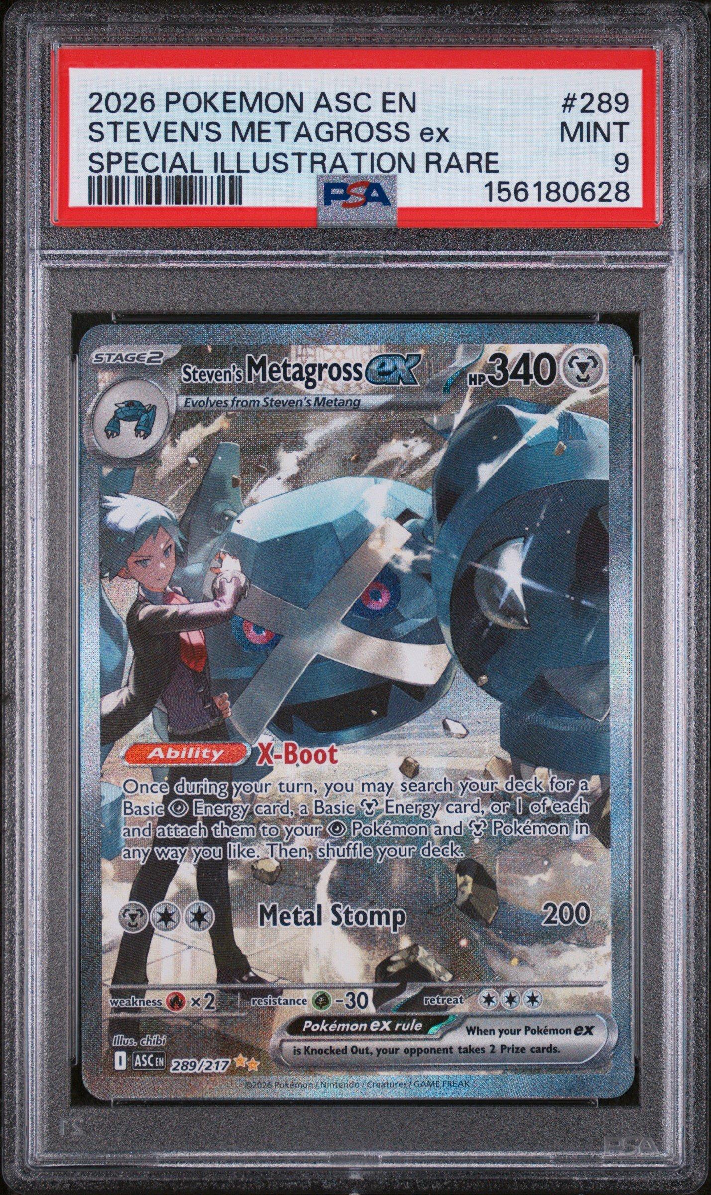 2026 Pokemon Asc En-Ascended Heroes 289 Stevens Metagross Ex Special Illustration Rare PSA 9