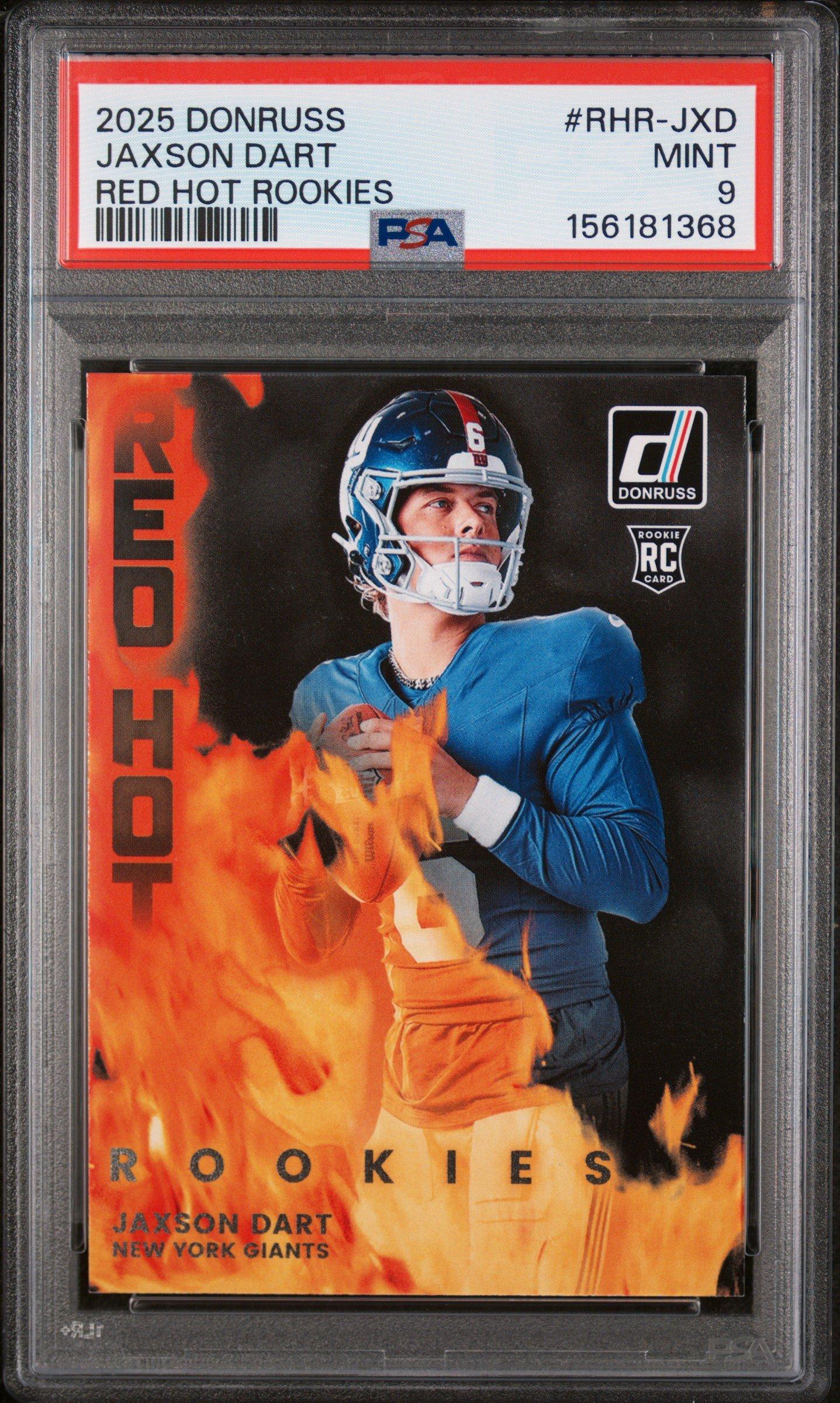 2025 Panini Donruss Red Hot Rookies Rhr-jxd Jaxson Dart PSA 9