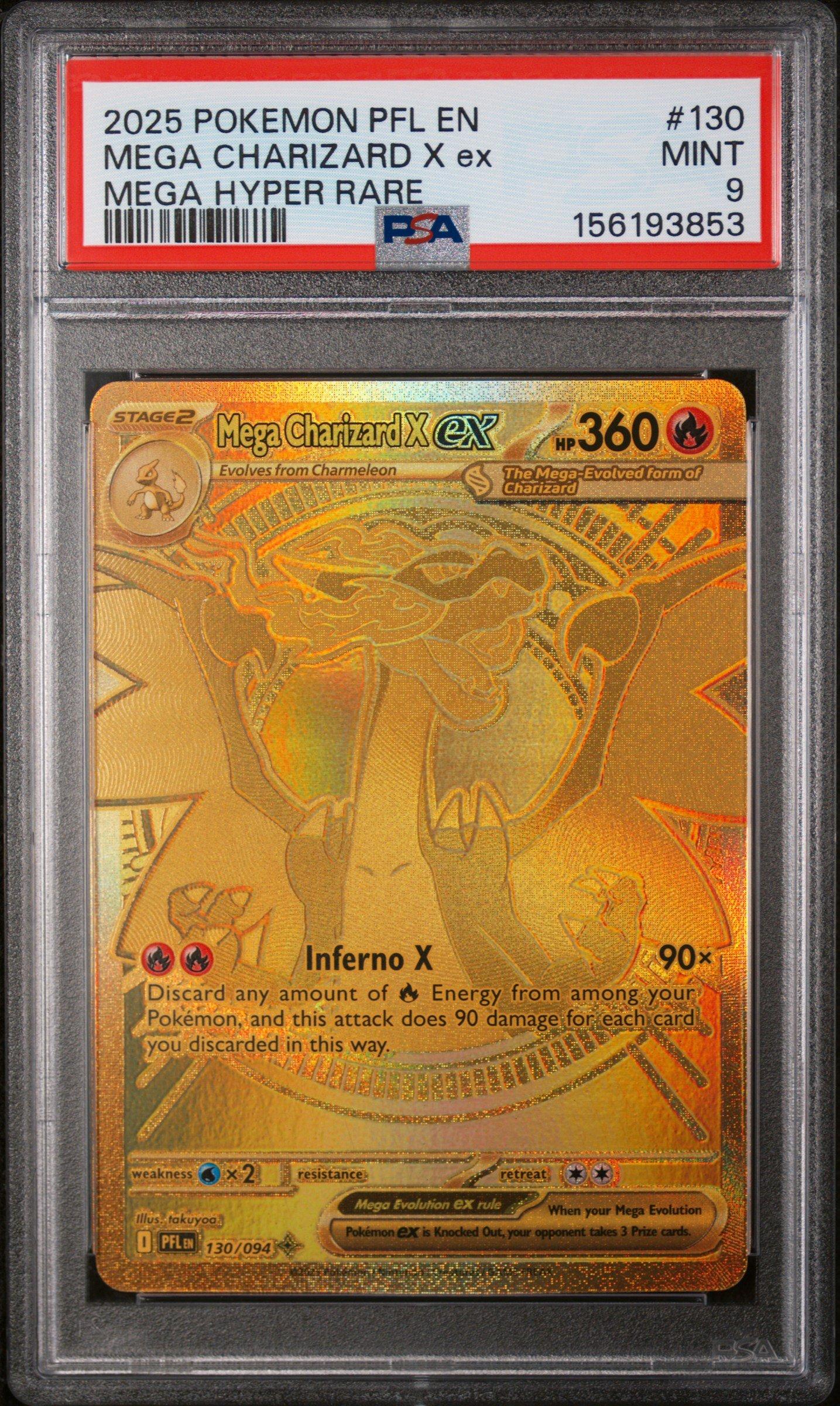 2025 Pokemon Pfl En-phantasmal Flames 130 Mega Charizard X Ex Mega