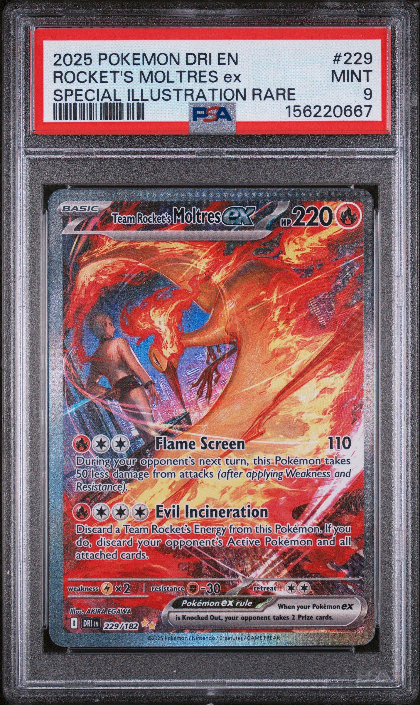 2025 Pokemon Dri En-destined Rivals 229 Team Rocket's Moltres Ex
