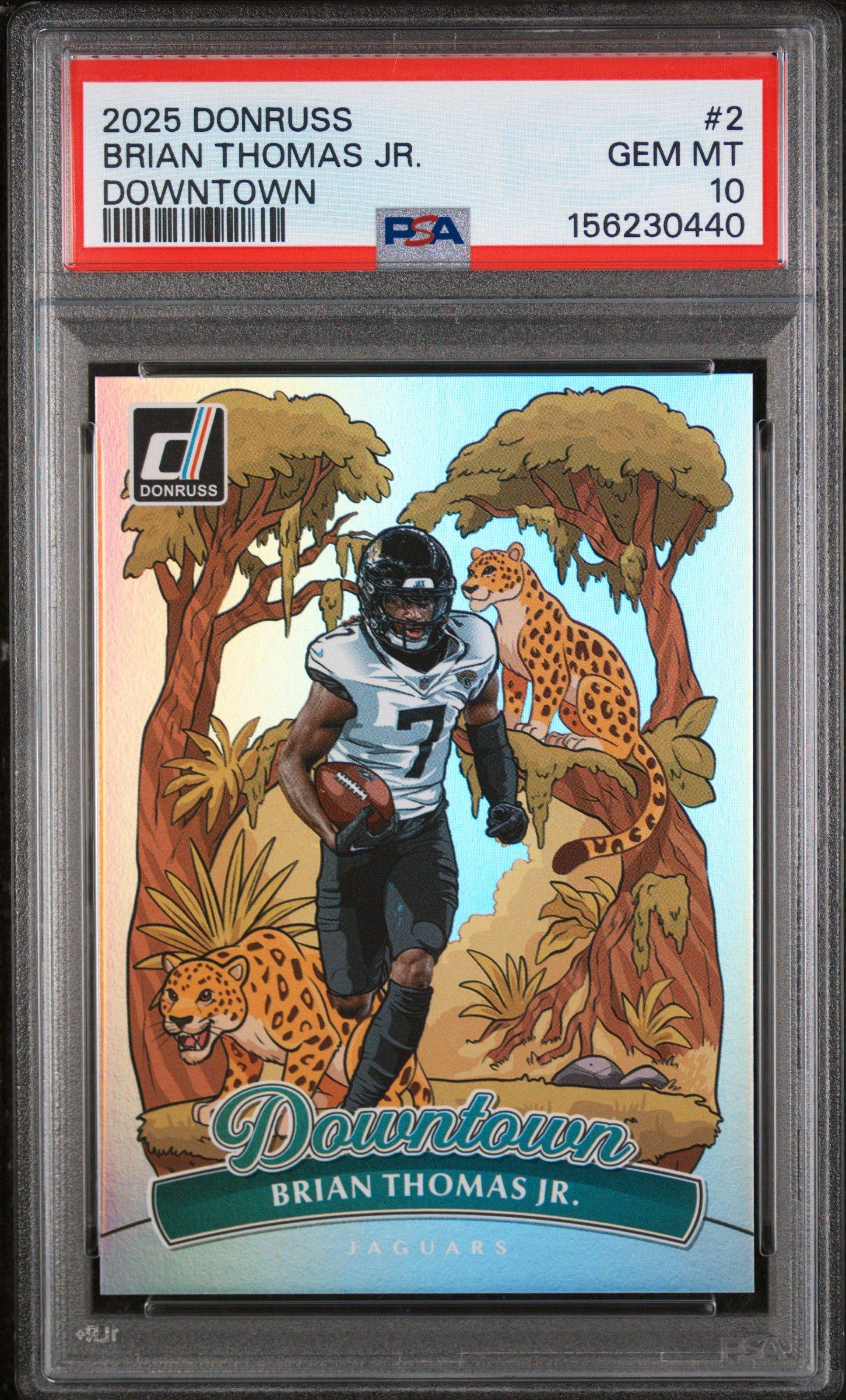 2025 Panini Donruss Downtown 2 Brian Thomas Jr.PSA 10