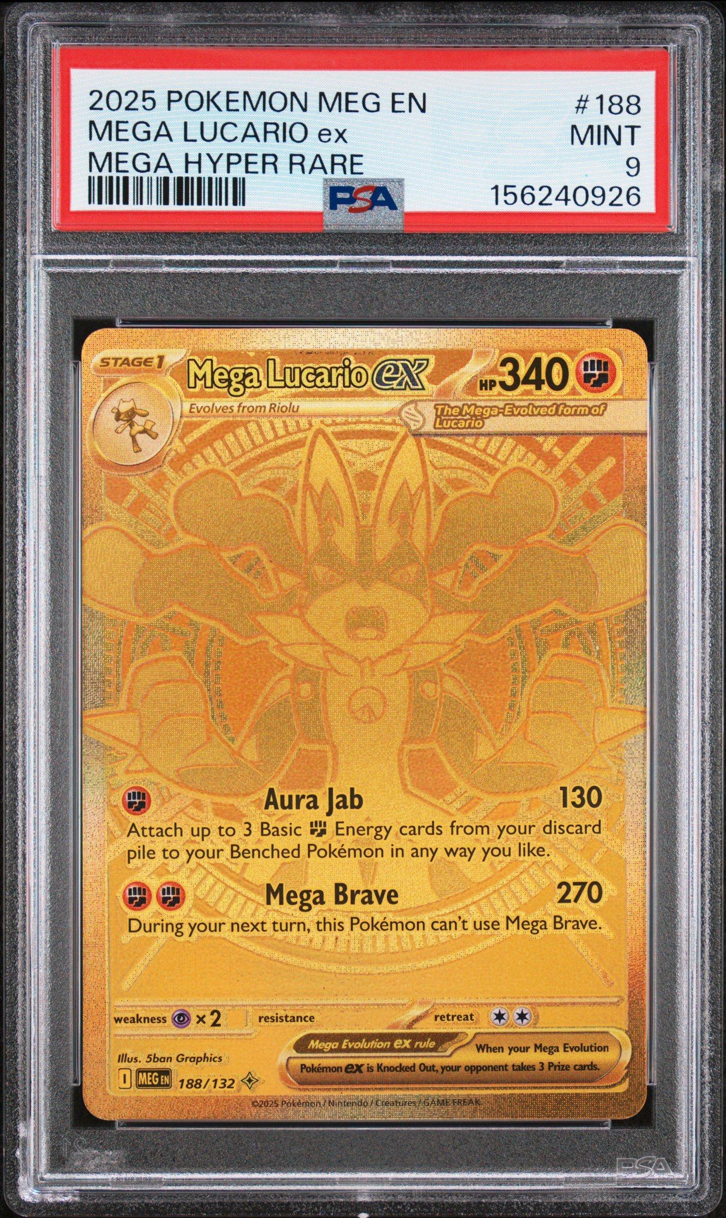 2025 Pokemon Meg En-mega Evolution 188 Mega Lucario Ex Mega Hyper