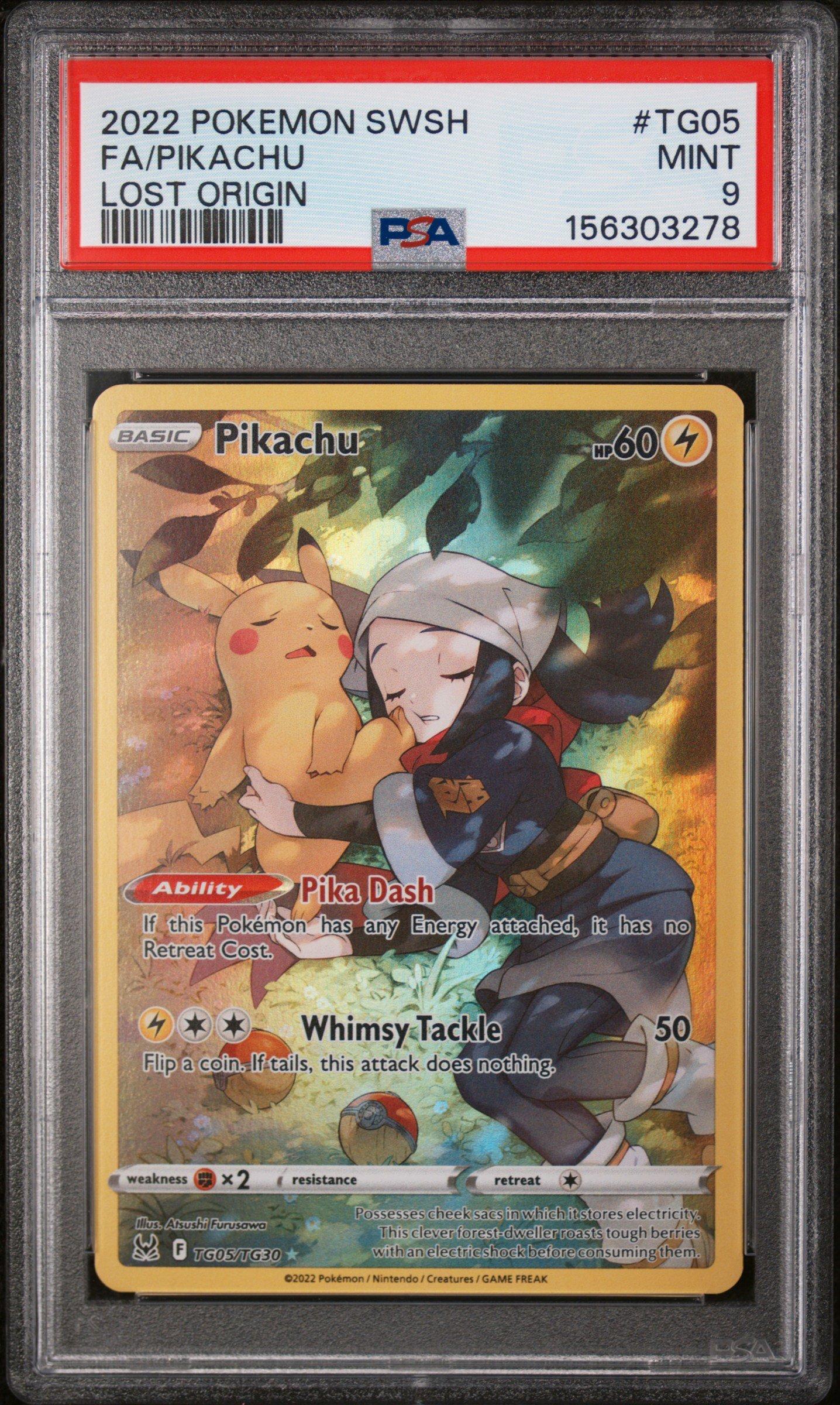 2022 Pokemon Sword & Shield Lost Origin Tg05 Full Art/pikachu PSA