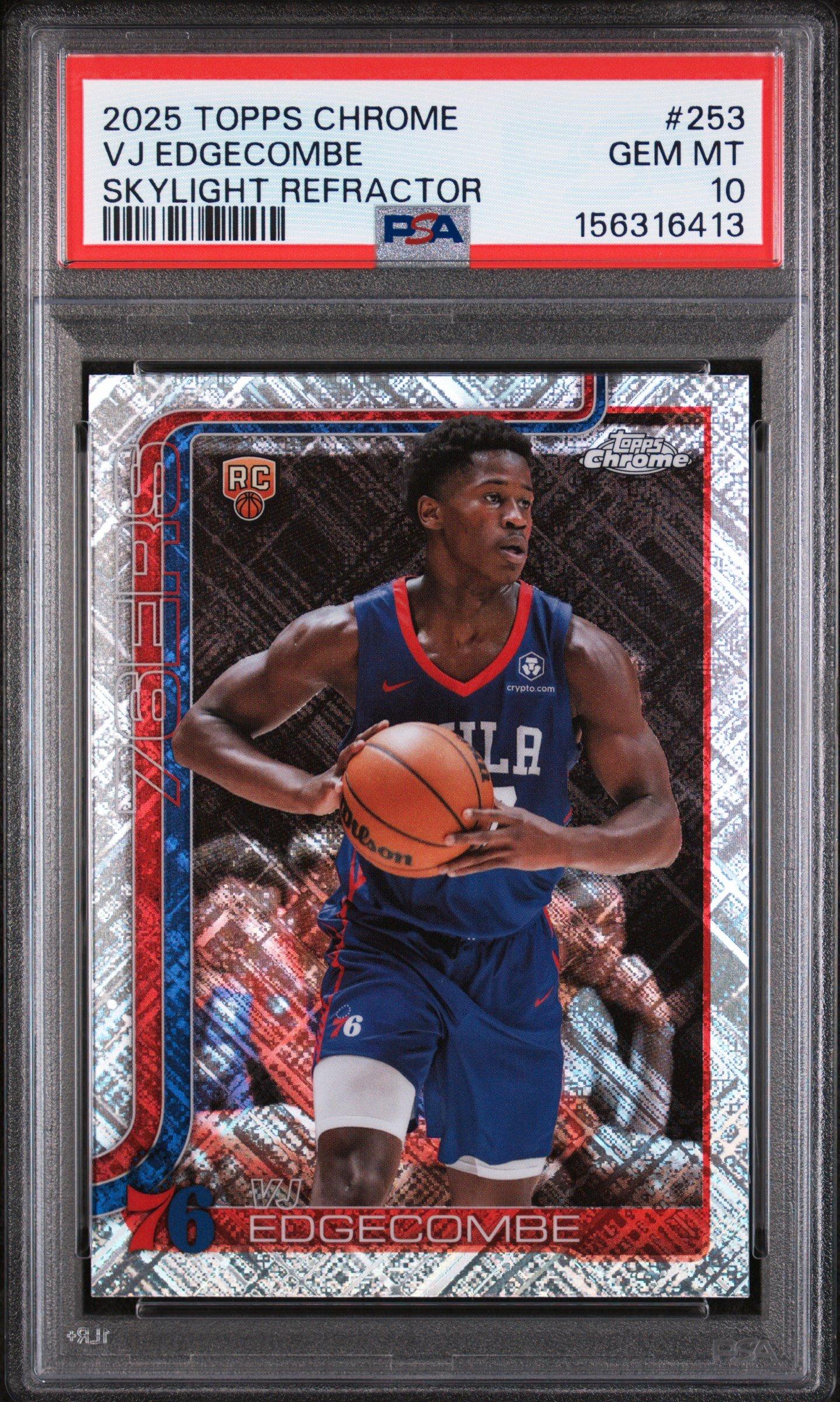 2025 Topps Chrome 253 Vj Edgecombe Skylight Refractor PSA 10