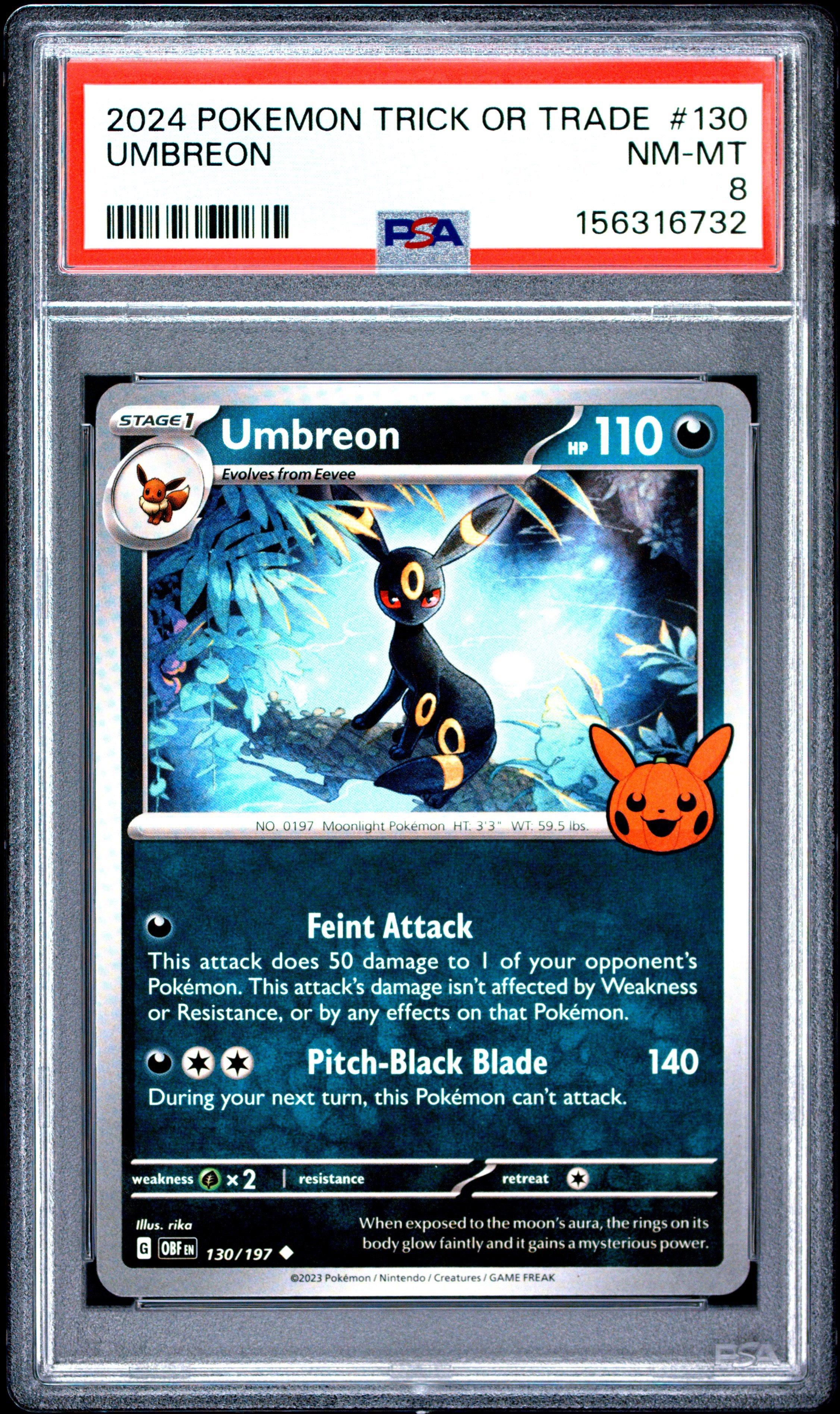 umbreon pokemon card 2024 POKMON EX (JAPANESE SV8a-TERASTAL FEST ex) #217 PSA GEM [2D] Moon Mirage (80) Your opponents Active Pokemon is now Confused. 2024 Pokemon Trick Or Trade