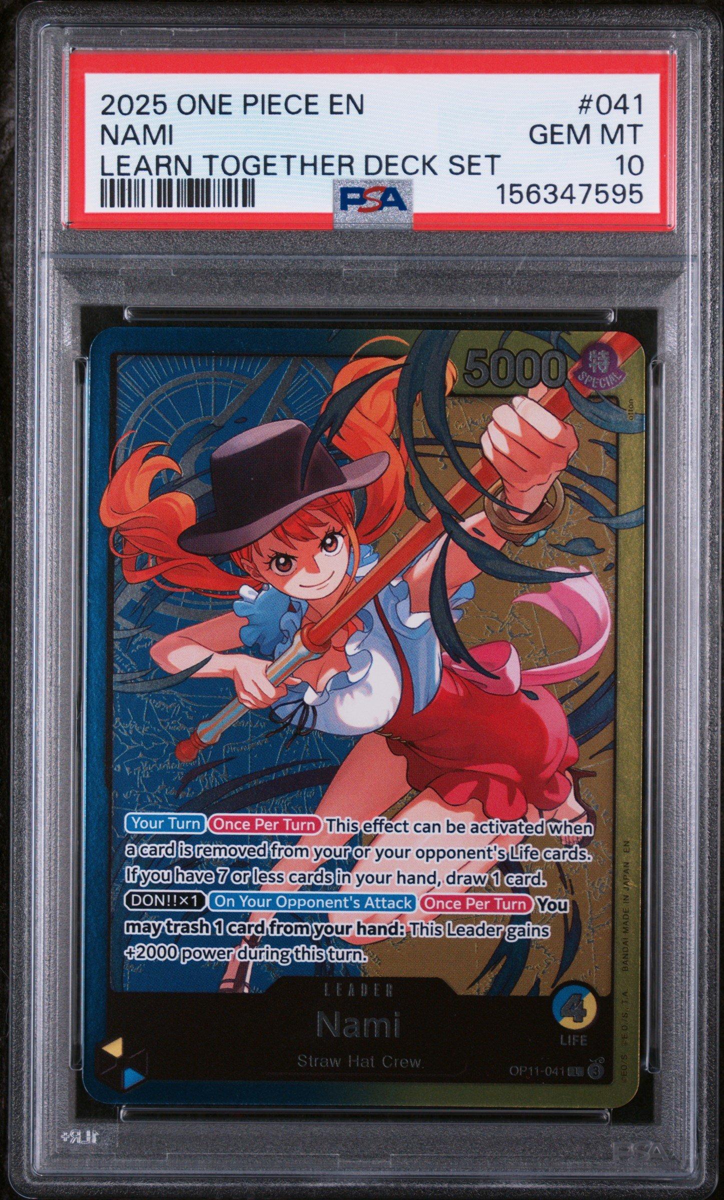 2025 One Piece Learn Together Deck Set 041 Nami PSA 10 Graded Card