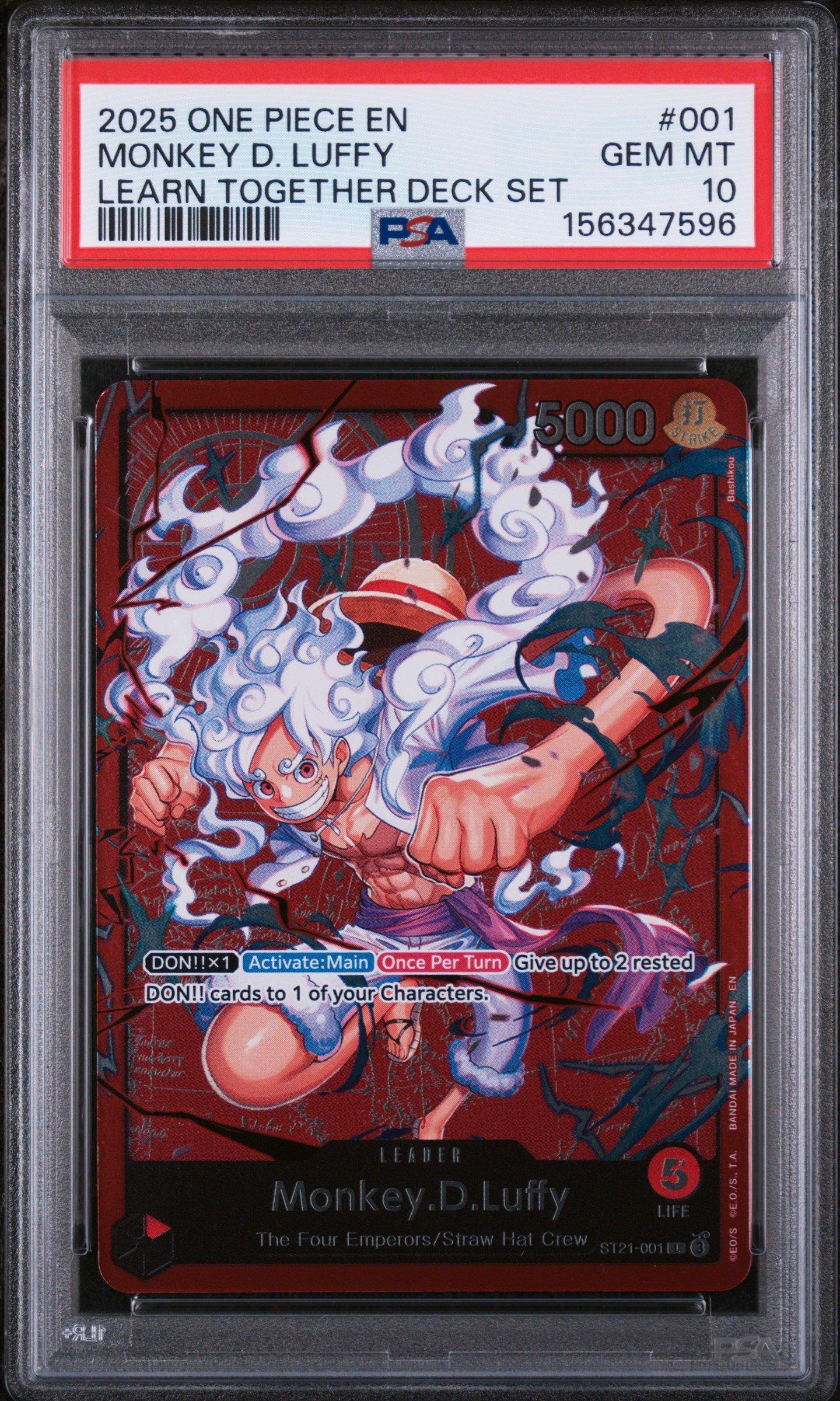 2025 One Piece Learn Together Deck Set 001 Monkey D. Luffy PSA 10 