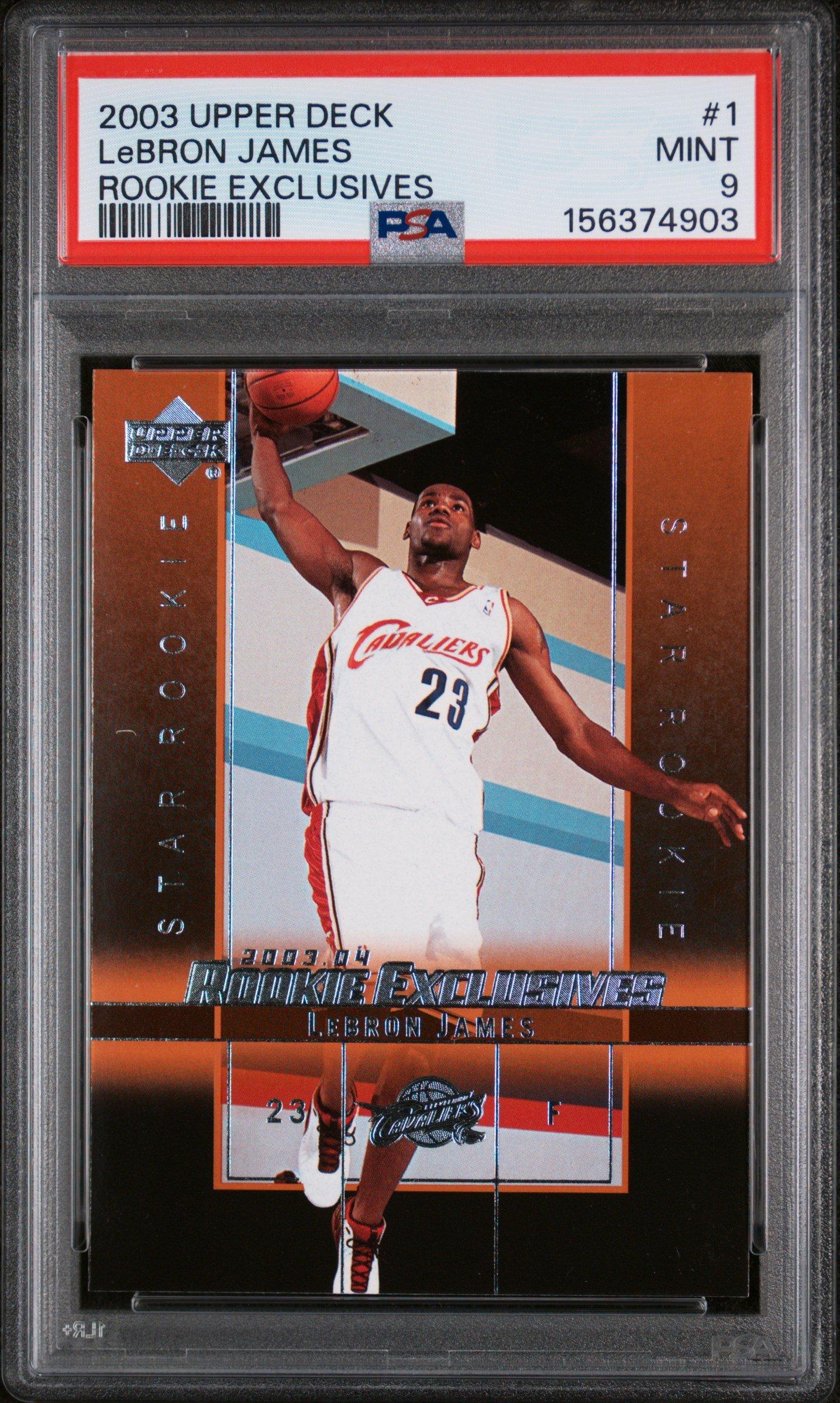 2003 Upper Deck Rookie Exclusives 1 Lebron James PSA 9