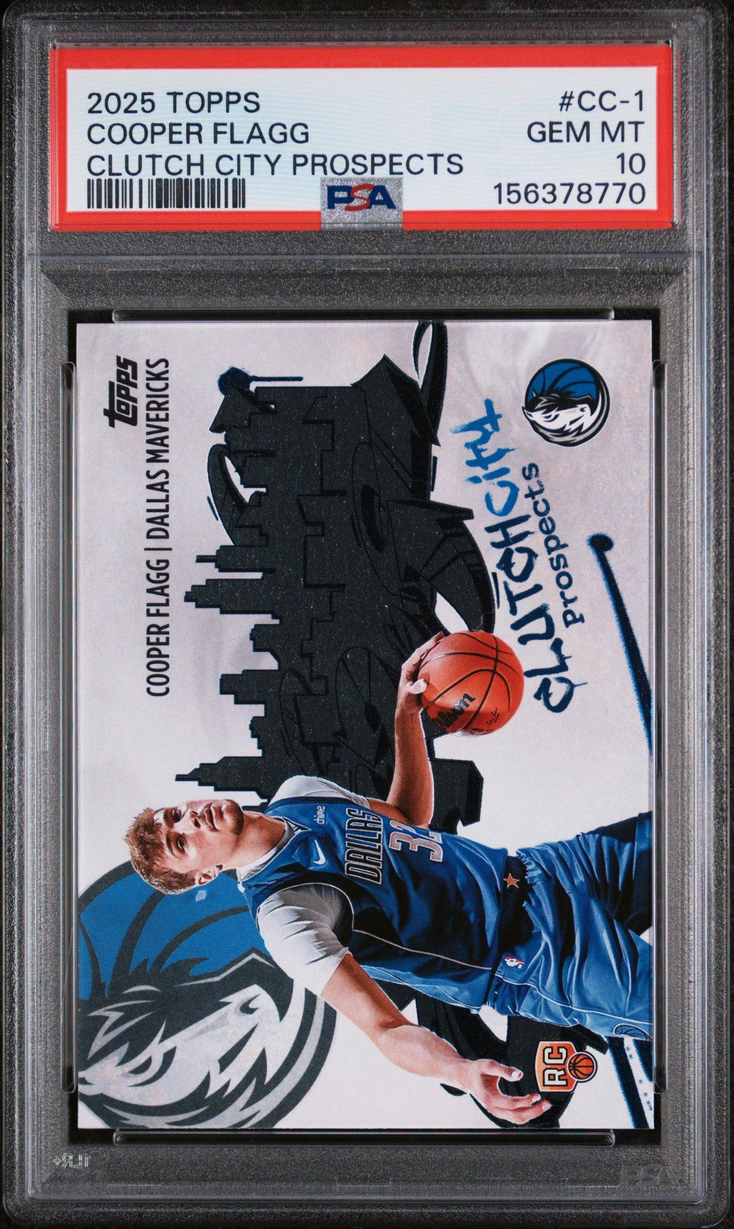 2025 Topps Clutch City Prospects Cc-1 Cooper Flagg PSA 10 Graded