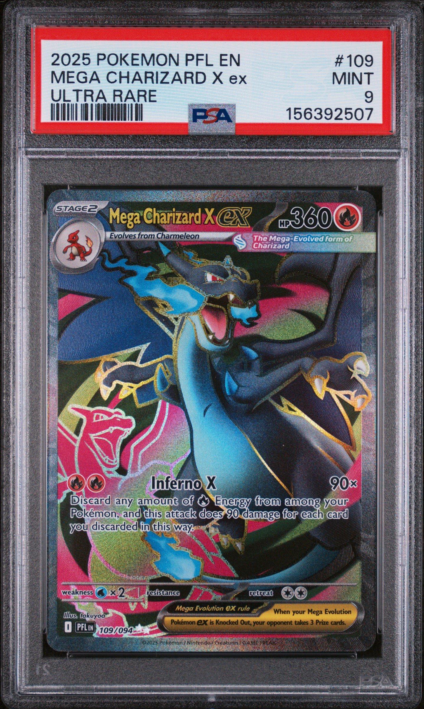 2025 ポケモン PFL EN MEGA CHARIZARD X EX 鑑賞用 2025 Pokemon Pfl En-phantasmal Flames 109 Mega Charizard X Ex