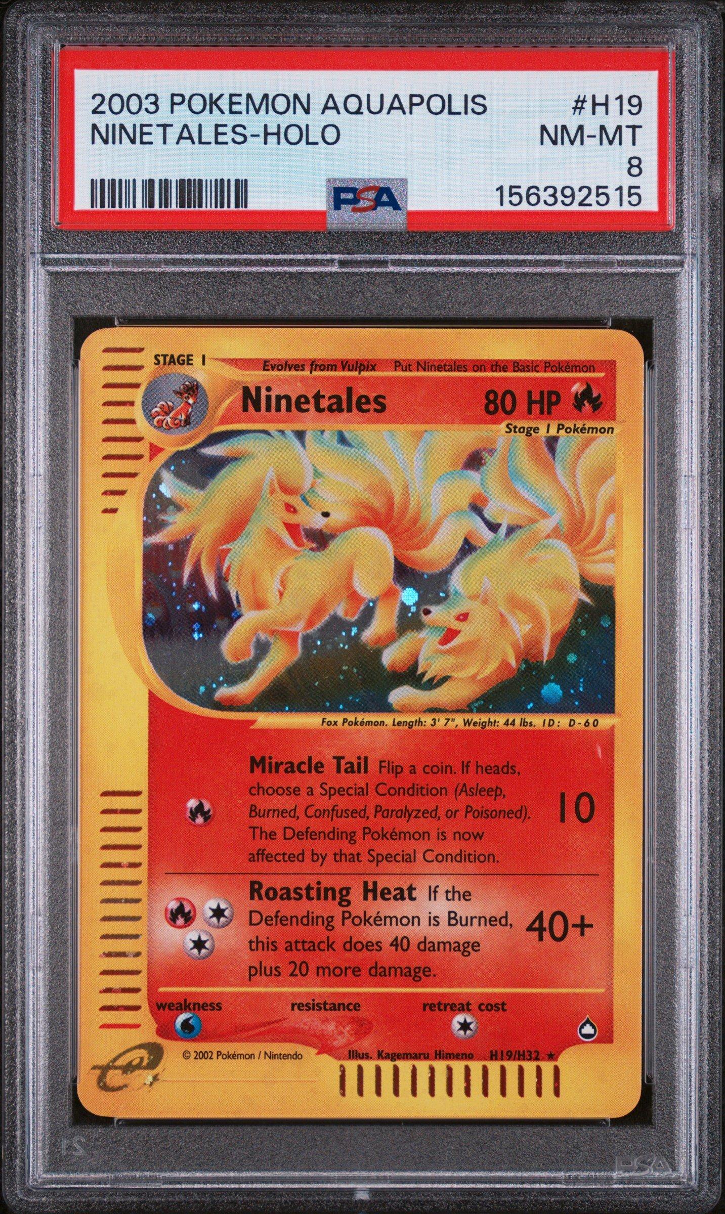 2003 Pokemon Aquapolis H19 Ninetales-holo PSA 8 Graded Card | GameStop