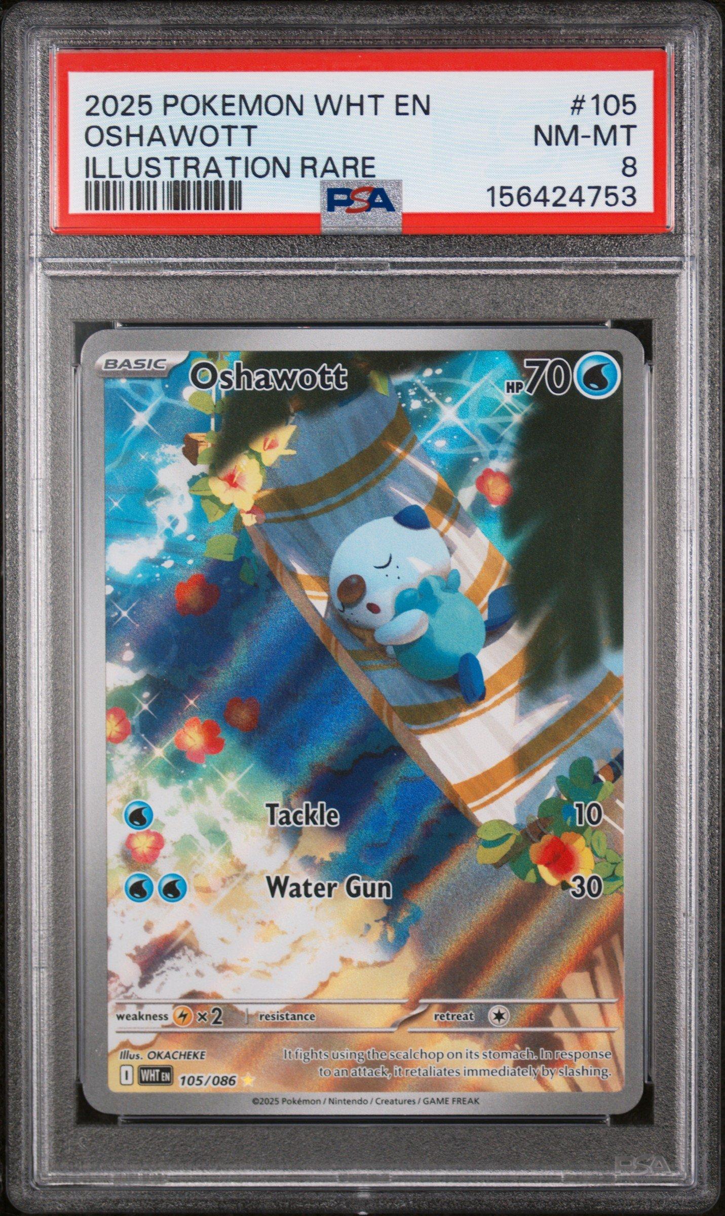 2025 Pokemon Wht En-white Flare 105 Oshawott Illustration Rare PSA